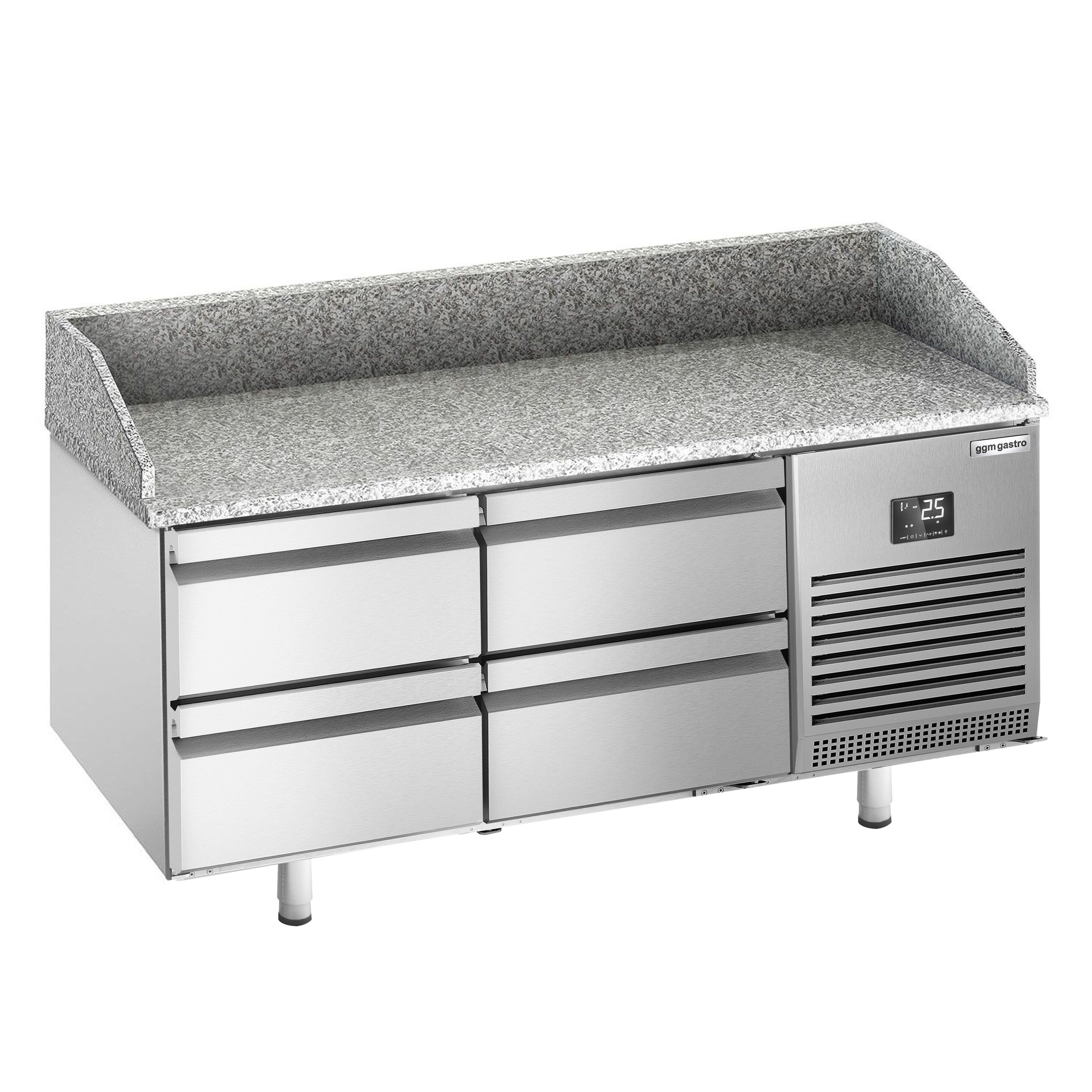 Table réfrigérée à pizza Premium PLUS - 1490 x 700 mm - avec 4 tiroirs