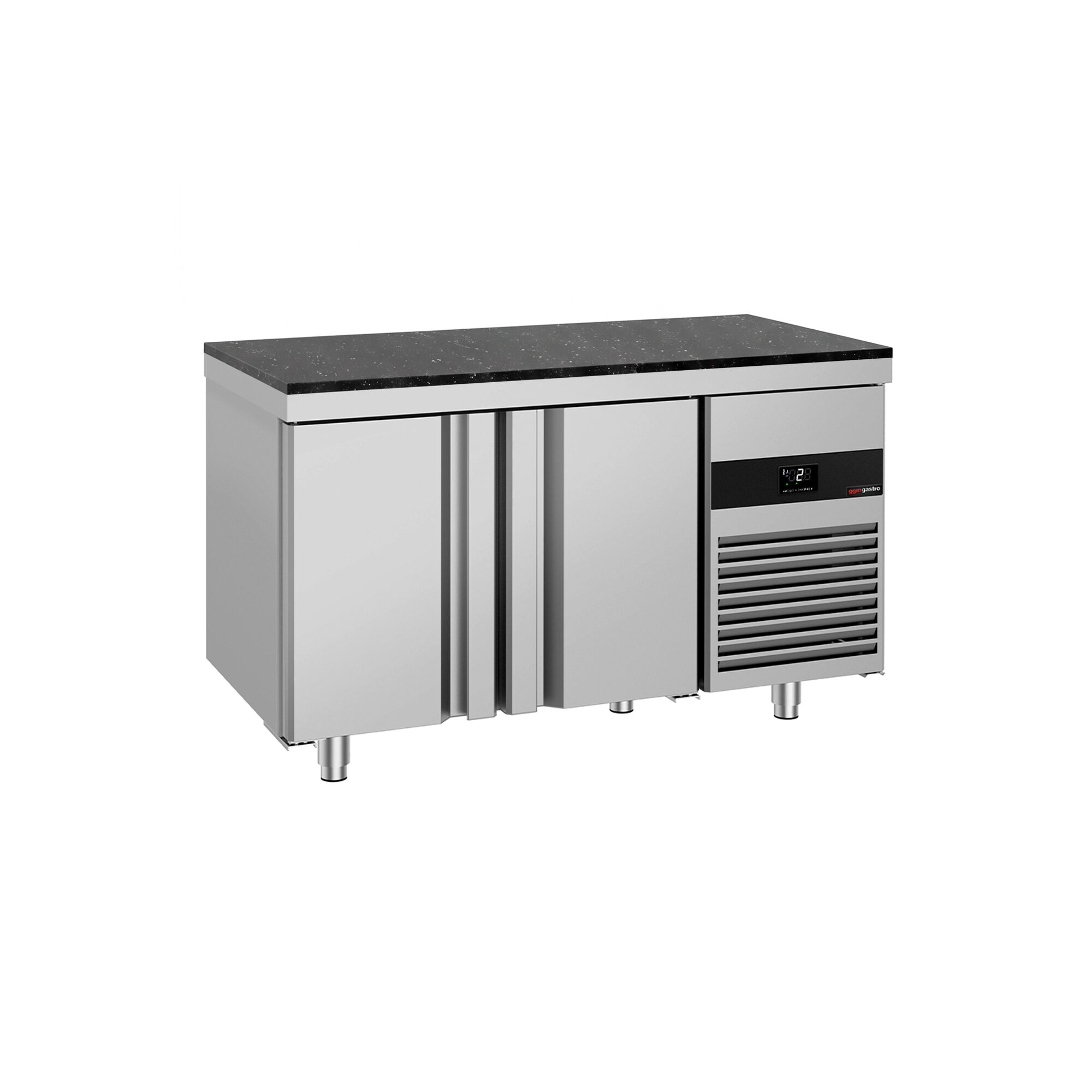 PREMIUM Refrigerated Counter – 1400 × 700 mm – with 2 Doors – incl. Granite Worktop
