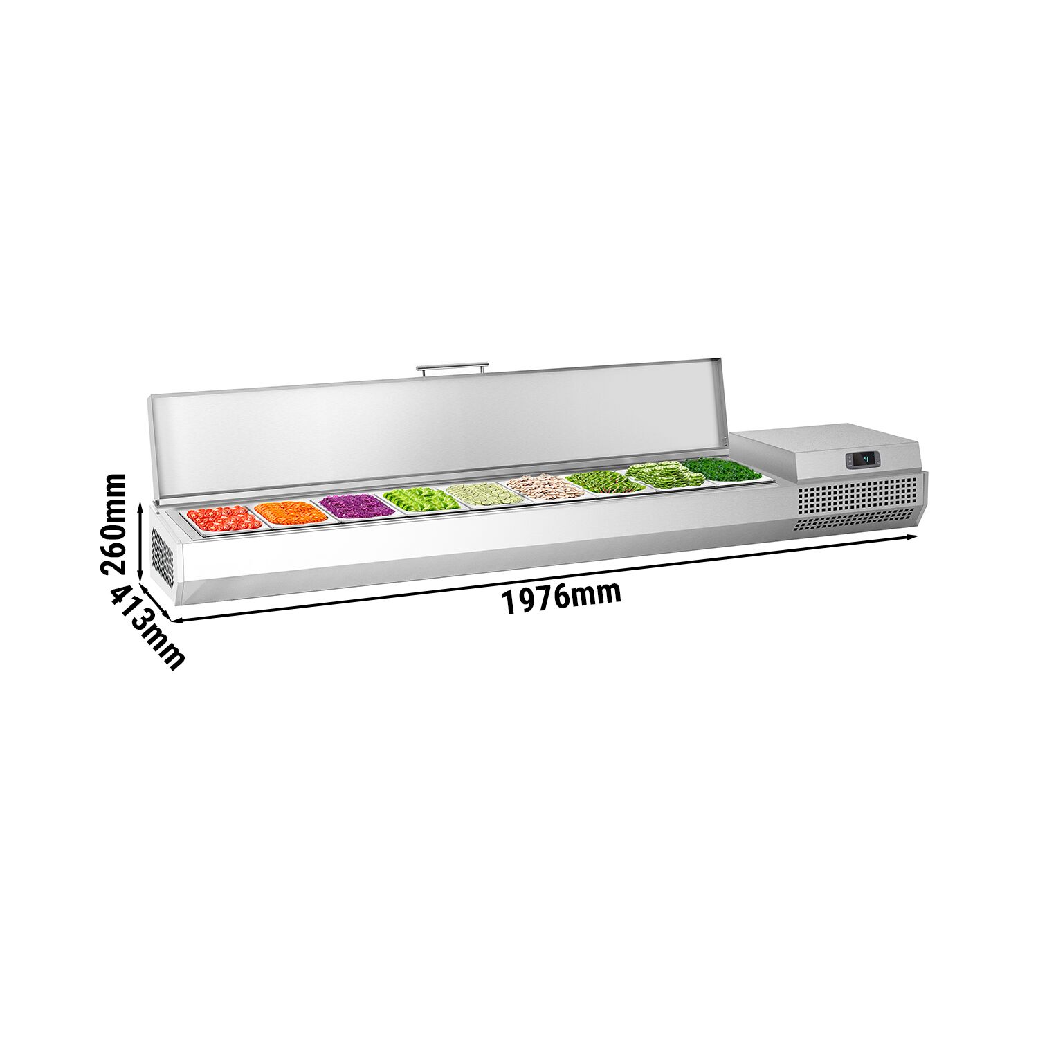 Vitrine Réfrigérée à Ingrédients PREMIUM PLUS - 1976x353mm - 9x GN 1/4