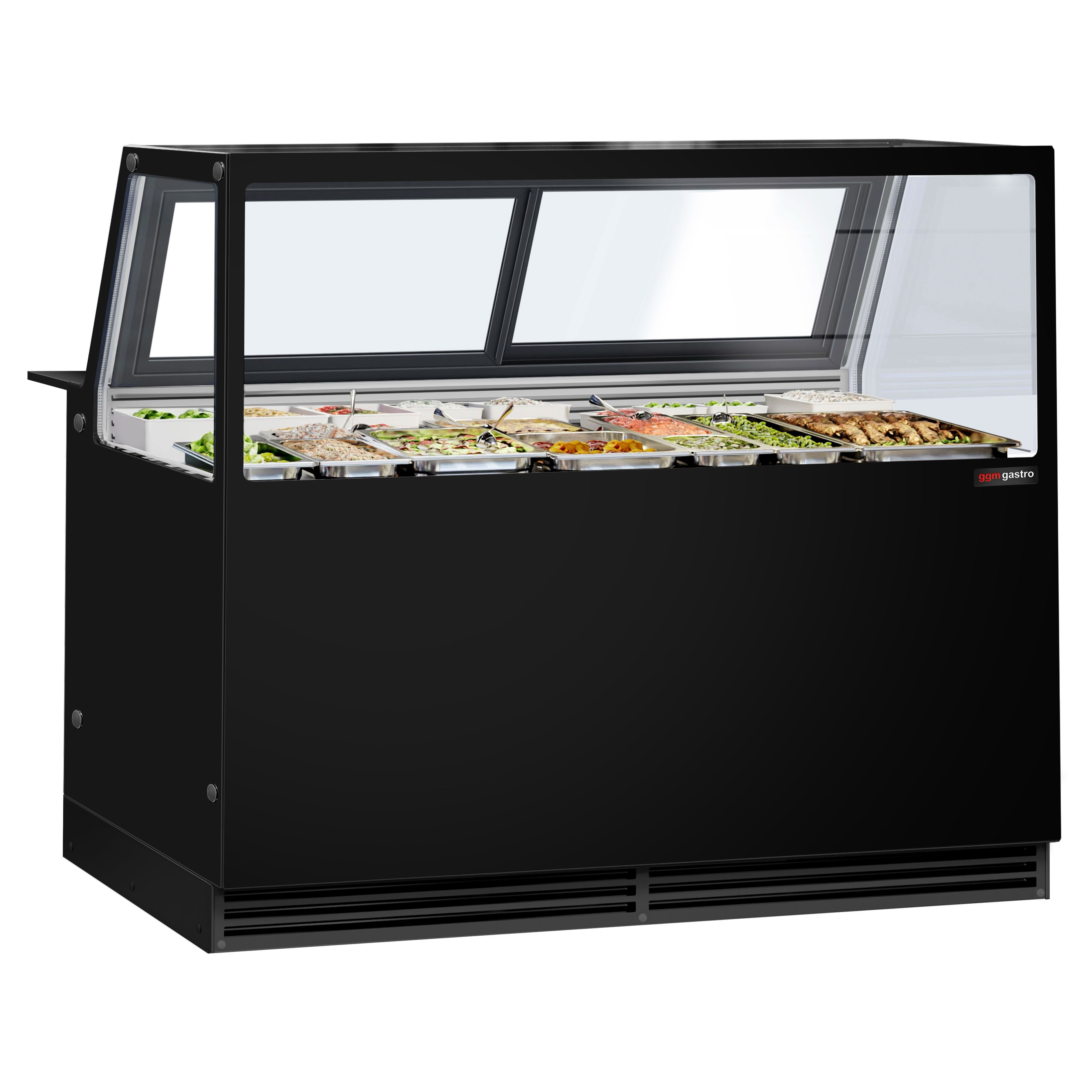 Comptoir vitrine réfrigérée - 1500x1048mm - +2/+8°C - Double vitrage - Éclairage LED - Façade noire