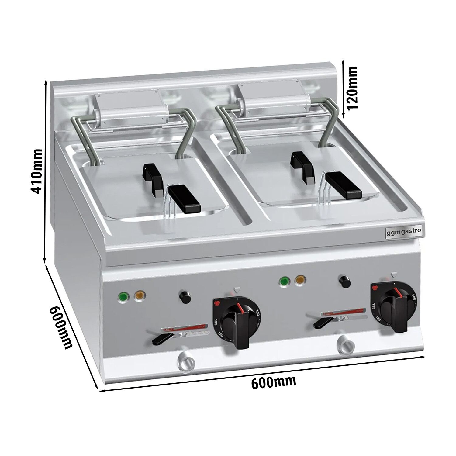 Friteuse électrique double – 10+10 litres – 18 kW