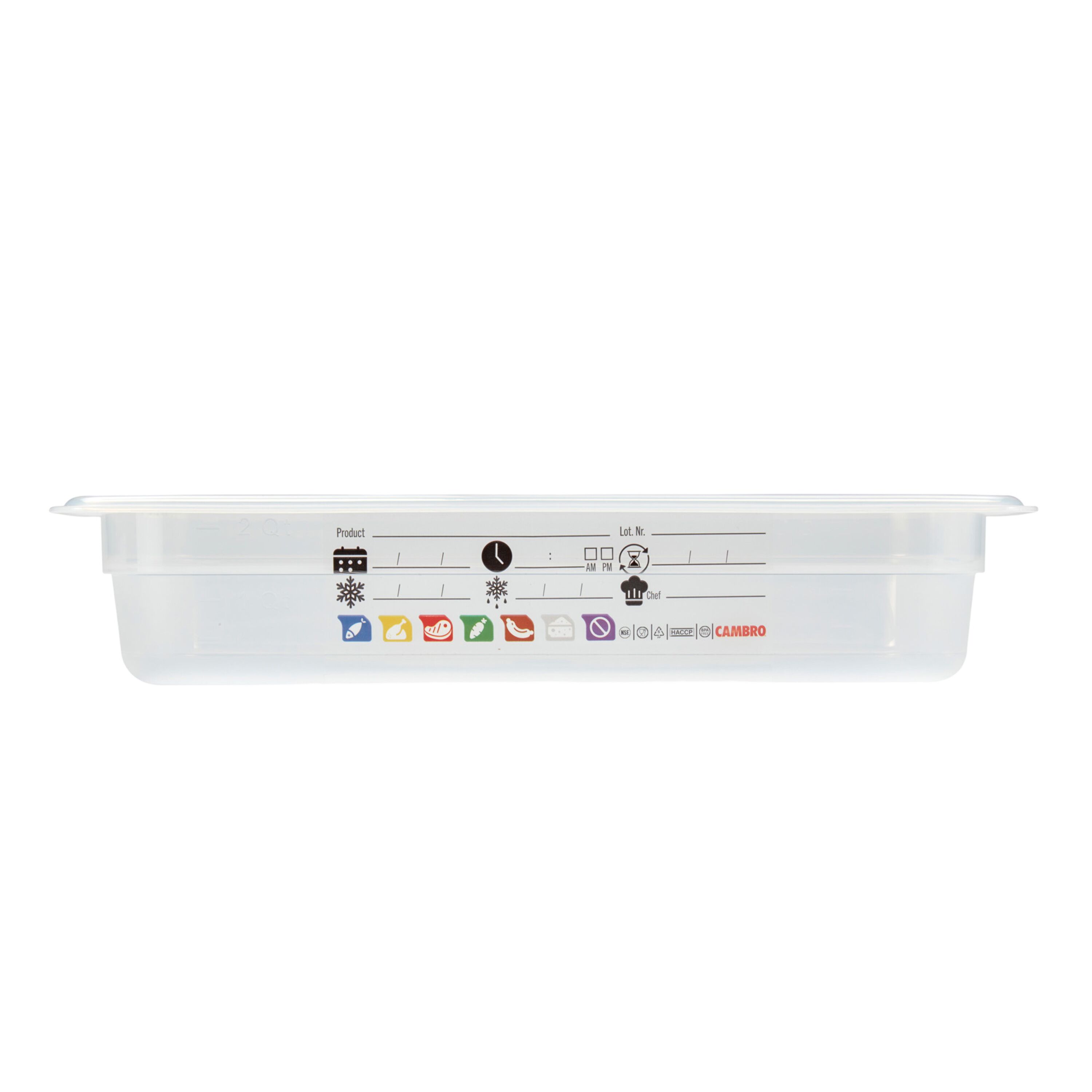 (6 pièces) CAMBRO | SafeTrak - Récipients en polypropylène GN 1/3 - laiteux - Hauteur : 65mm