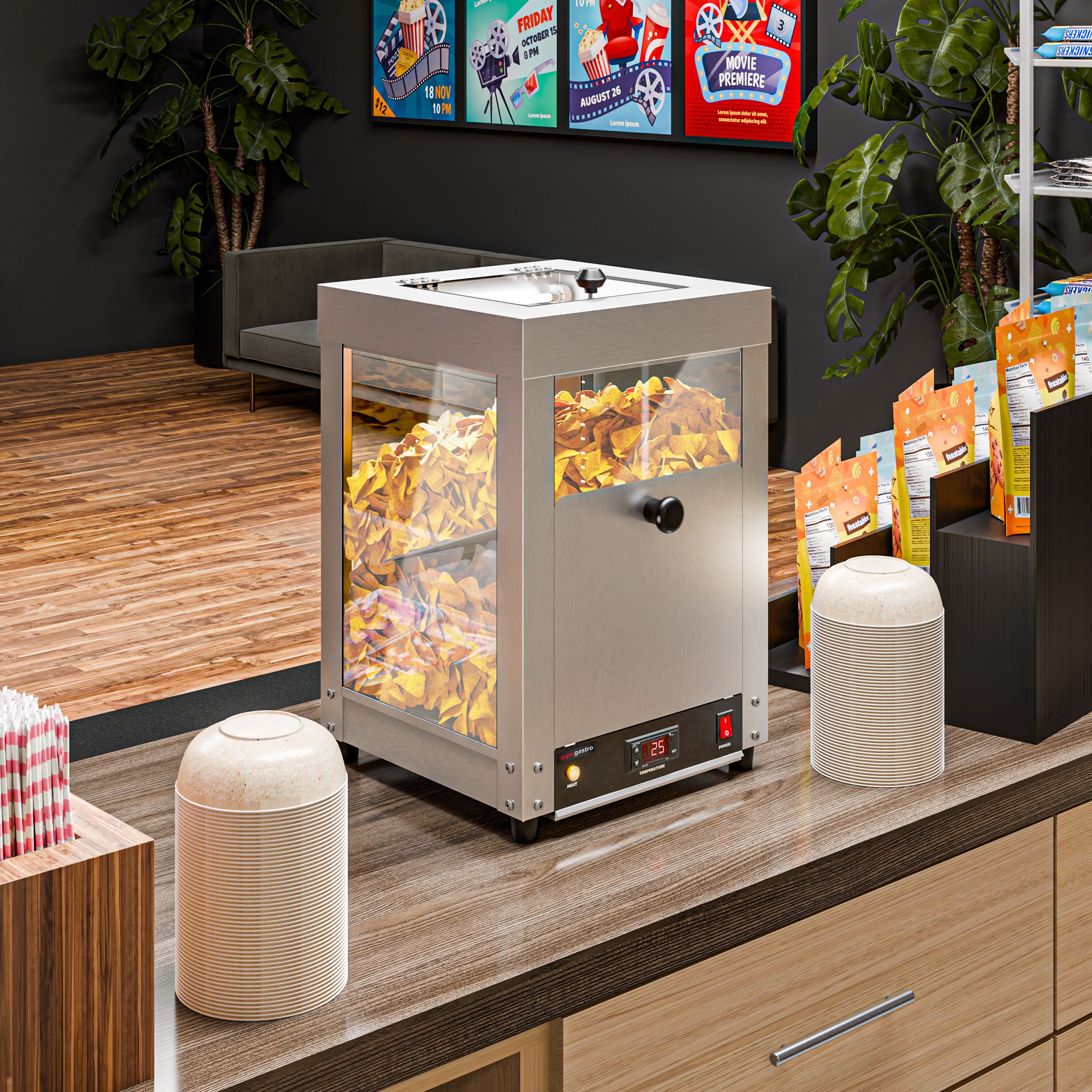 Nacho Warmer - 300W - Stainless Steel - for Almonds & Nuts