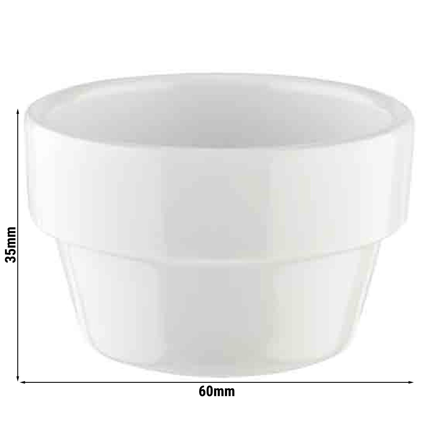 (60 pièces) Coupelles à sauce - FLOWER POT - Melamine - 40 ml - Ø 60 mm - Blanc