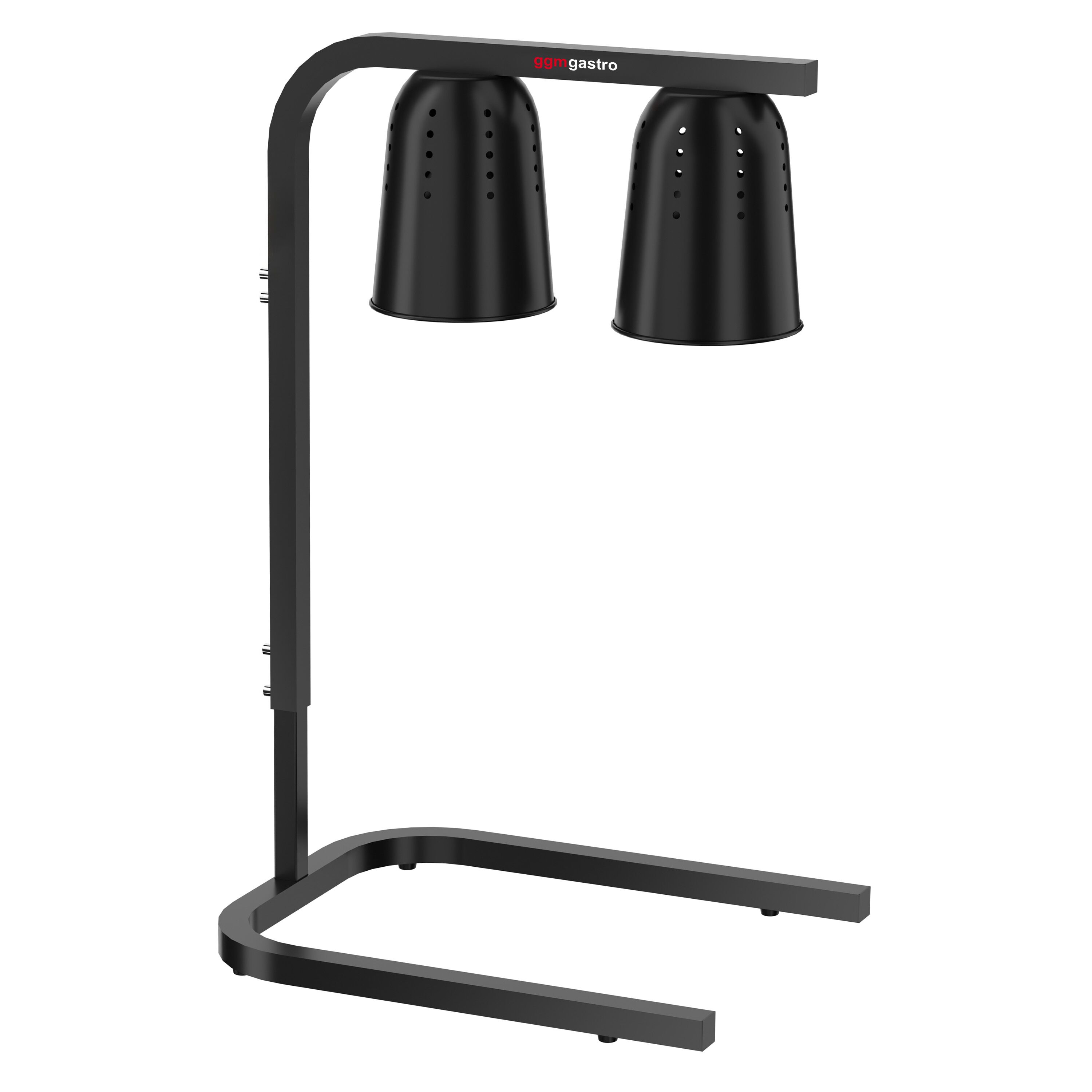 Lampe chauffante infrarouge à 2 lampes chauffantes - 453x360mm - 500W - réglable en hauteur - Noir