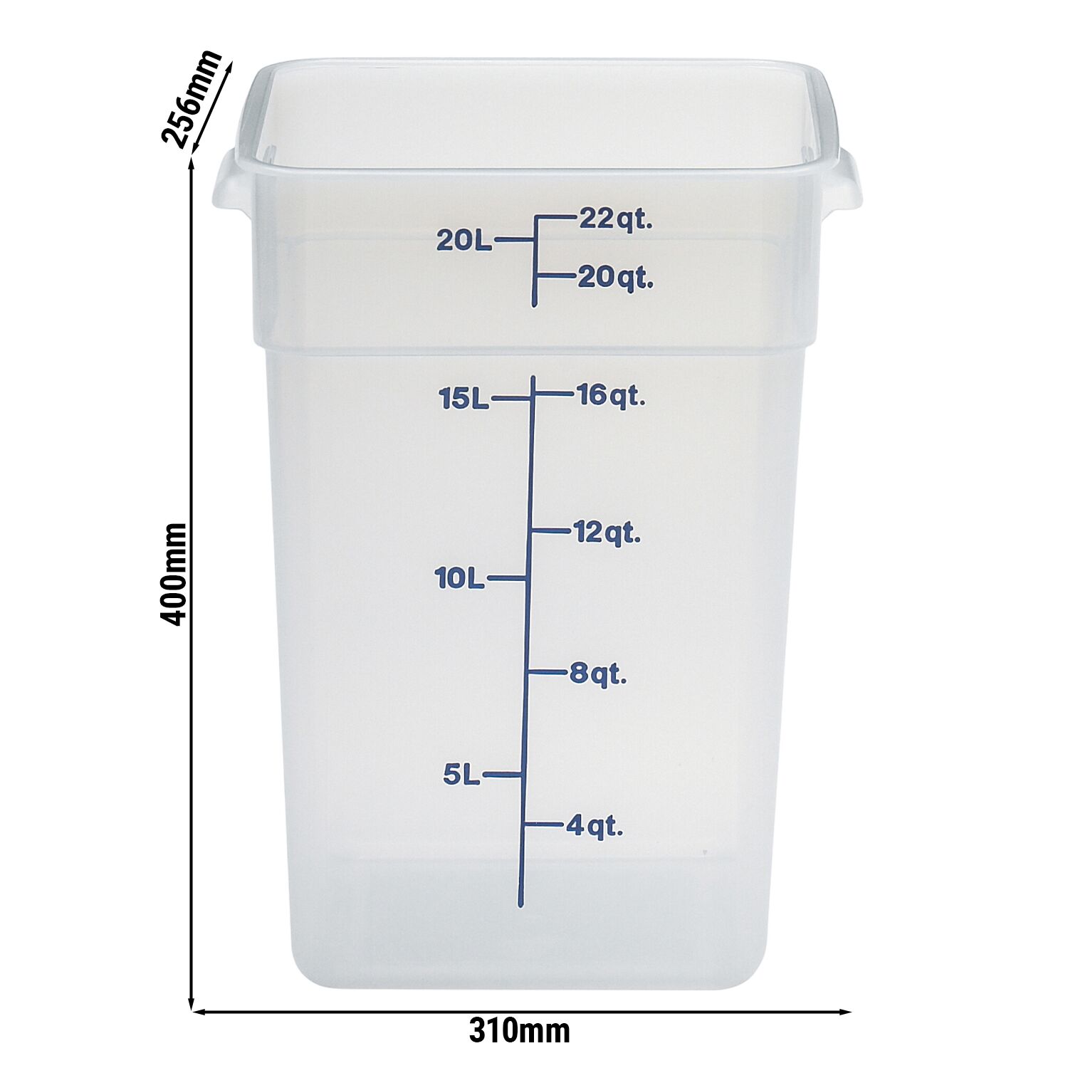 (6 pièces) CAMBRO | CAMSQUARES® – Récipient – 20,8 litres – transparent