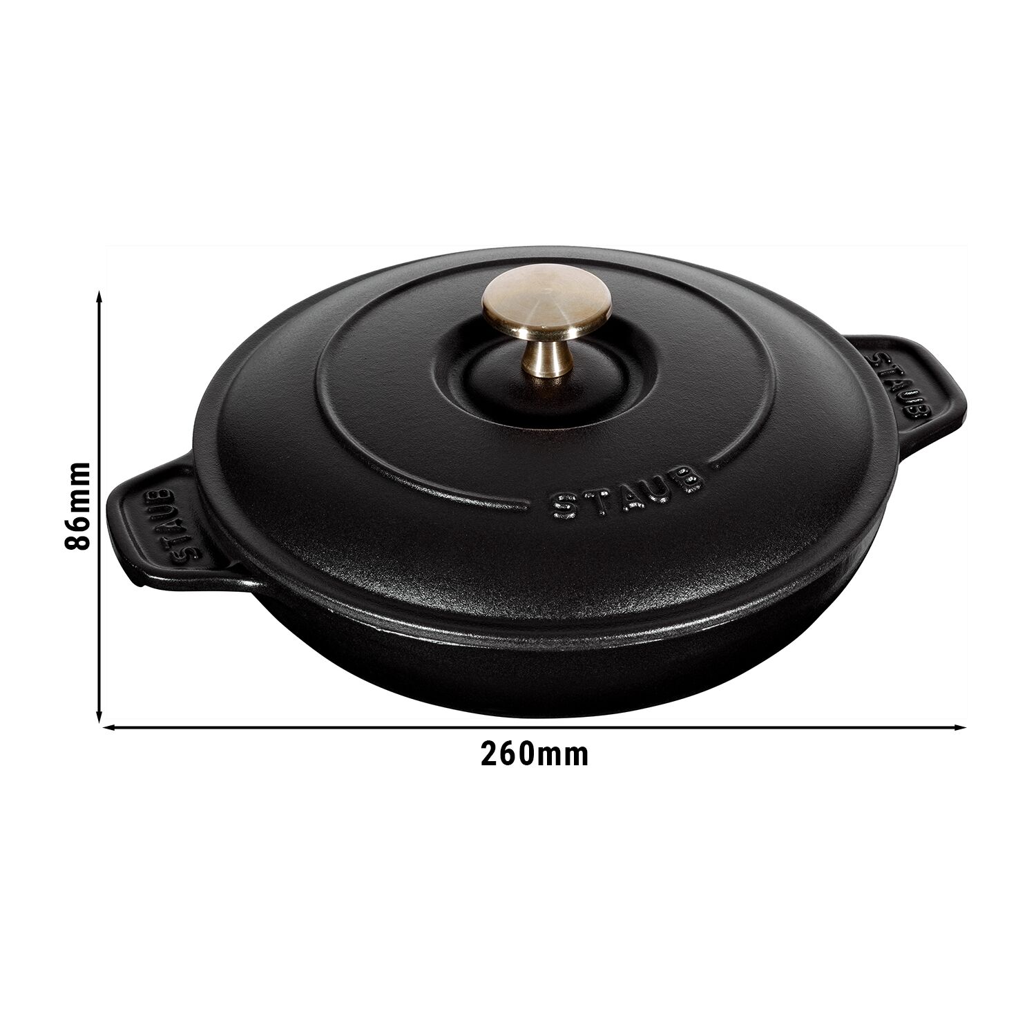 STAUB | Round Cast Iron Casserole with Lid – Ø 20 cm - Black