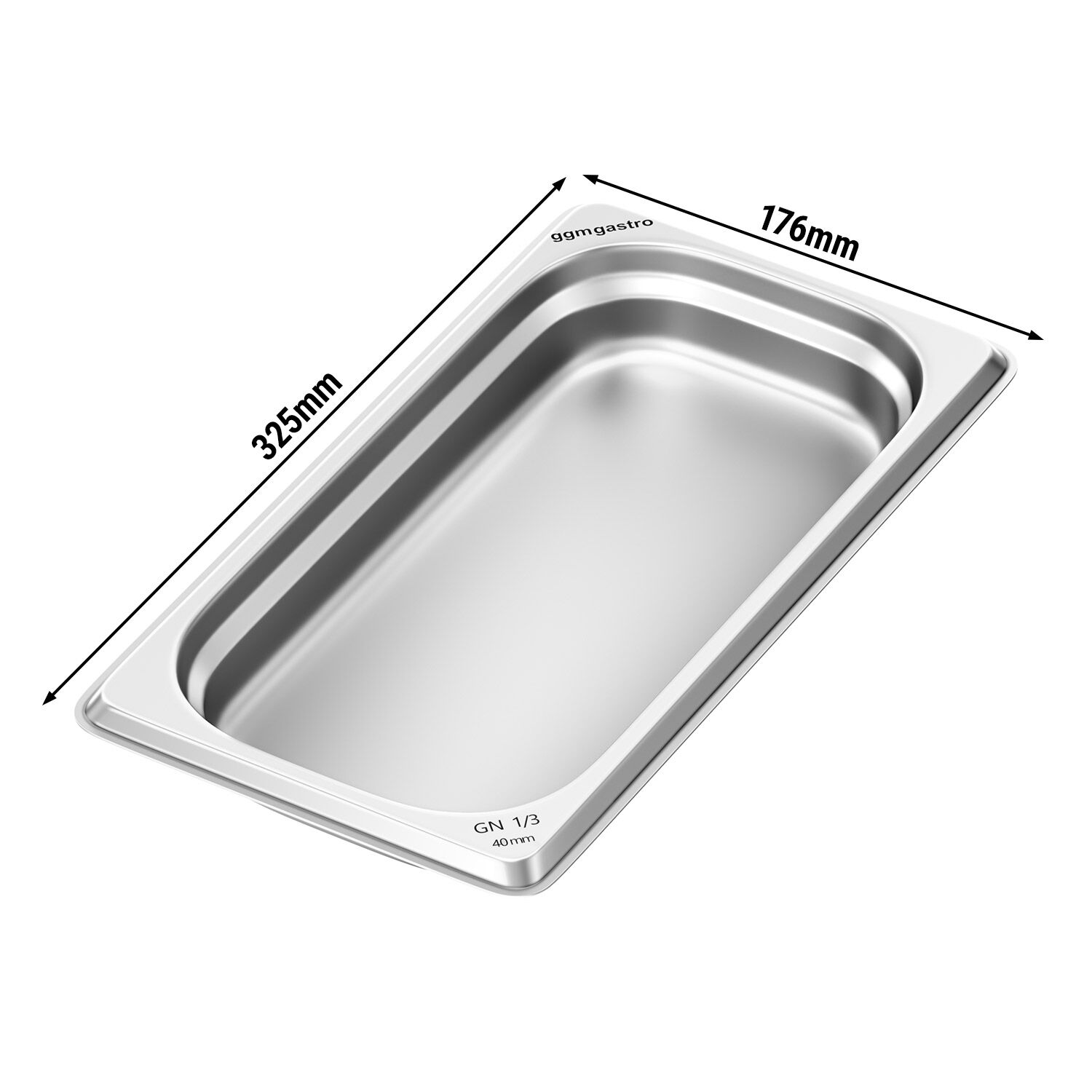 (6 pièces) Récipients en acier inoxydable GN 1/3 - Hauteur : 40mm