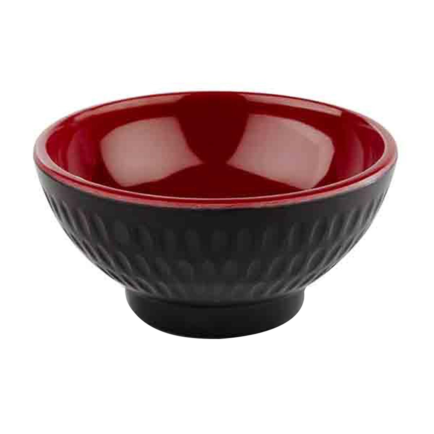 (6 pièces) Coupelles à sauce - ASIA PLUS - Melamine - 60 ml - Ø 75 mm - Noir/Rouge