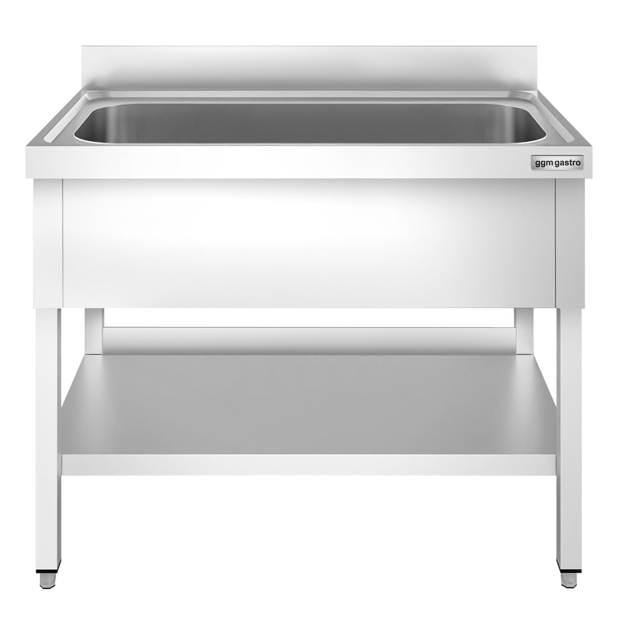 Plonge à marmites en inox PREMIUM - 1200x600mm - avec étagère basse & 1 bac