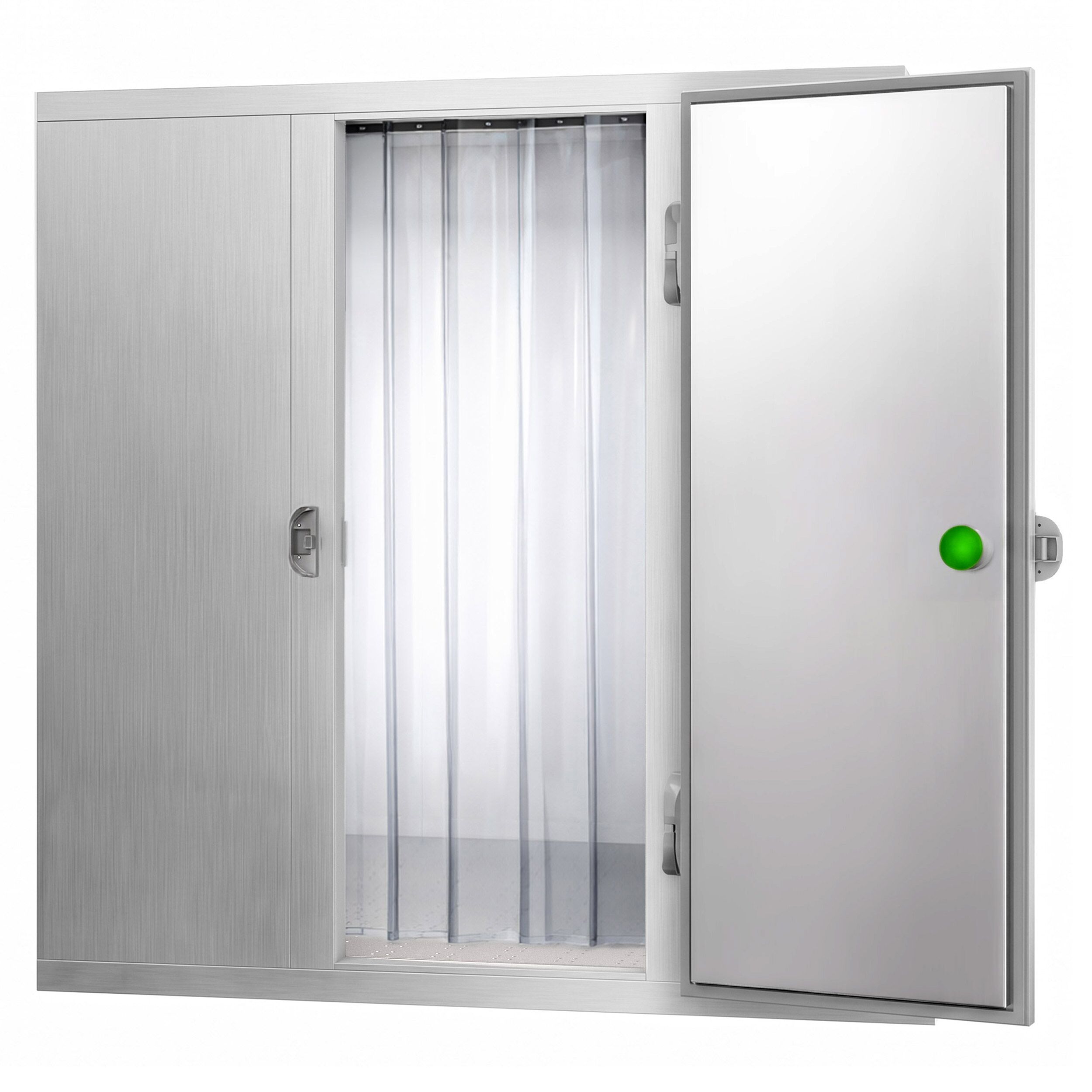Chambre de congélation en inox – 1800 × 2100 mm – 5,13 m³ – avec rideaux à lamelles inclus