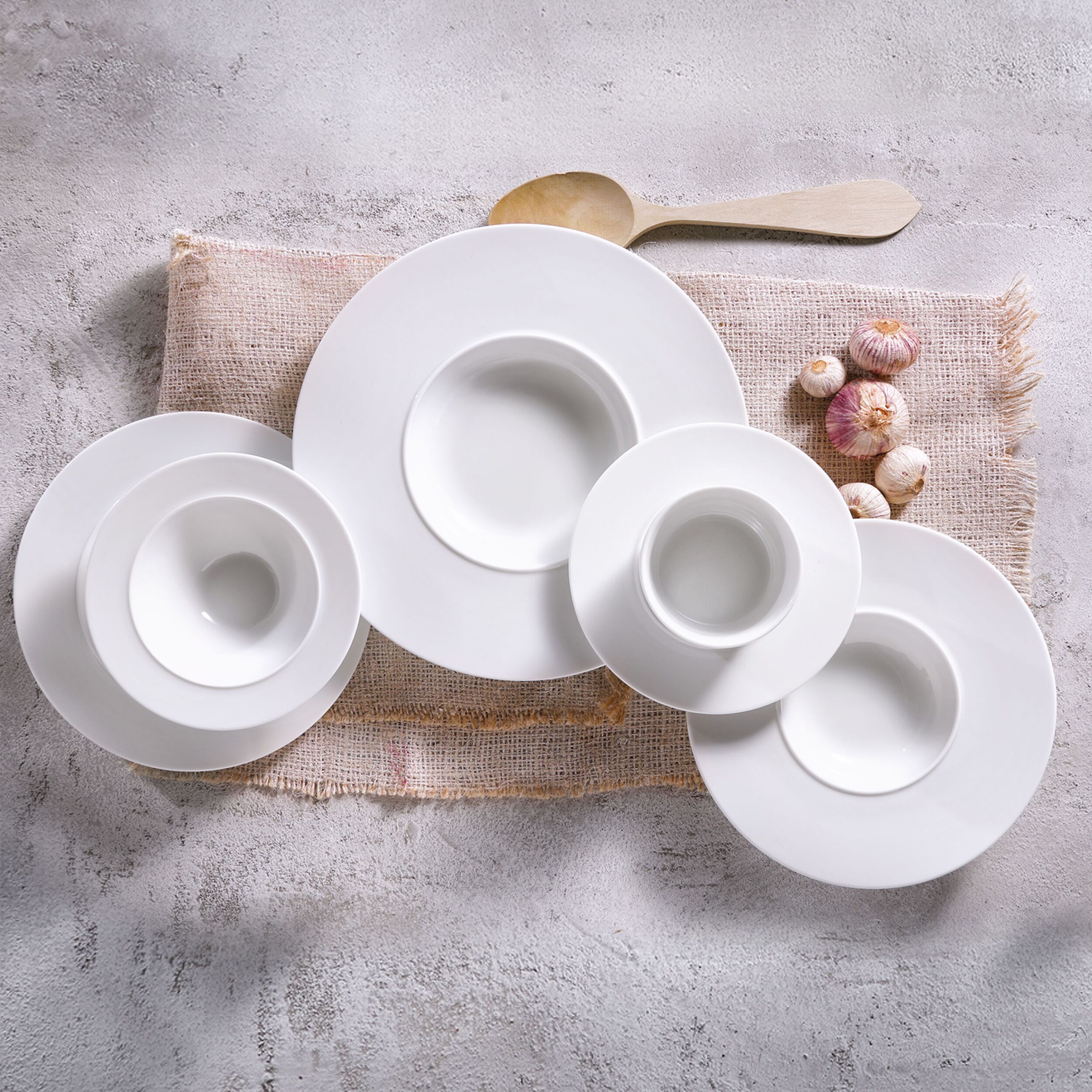 (6 pcs) WHITE DELIGHT - Soucoupe pour soupe - Ø190mm - Blanc