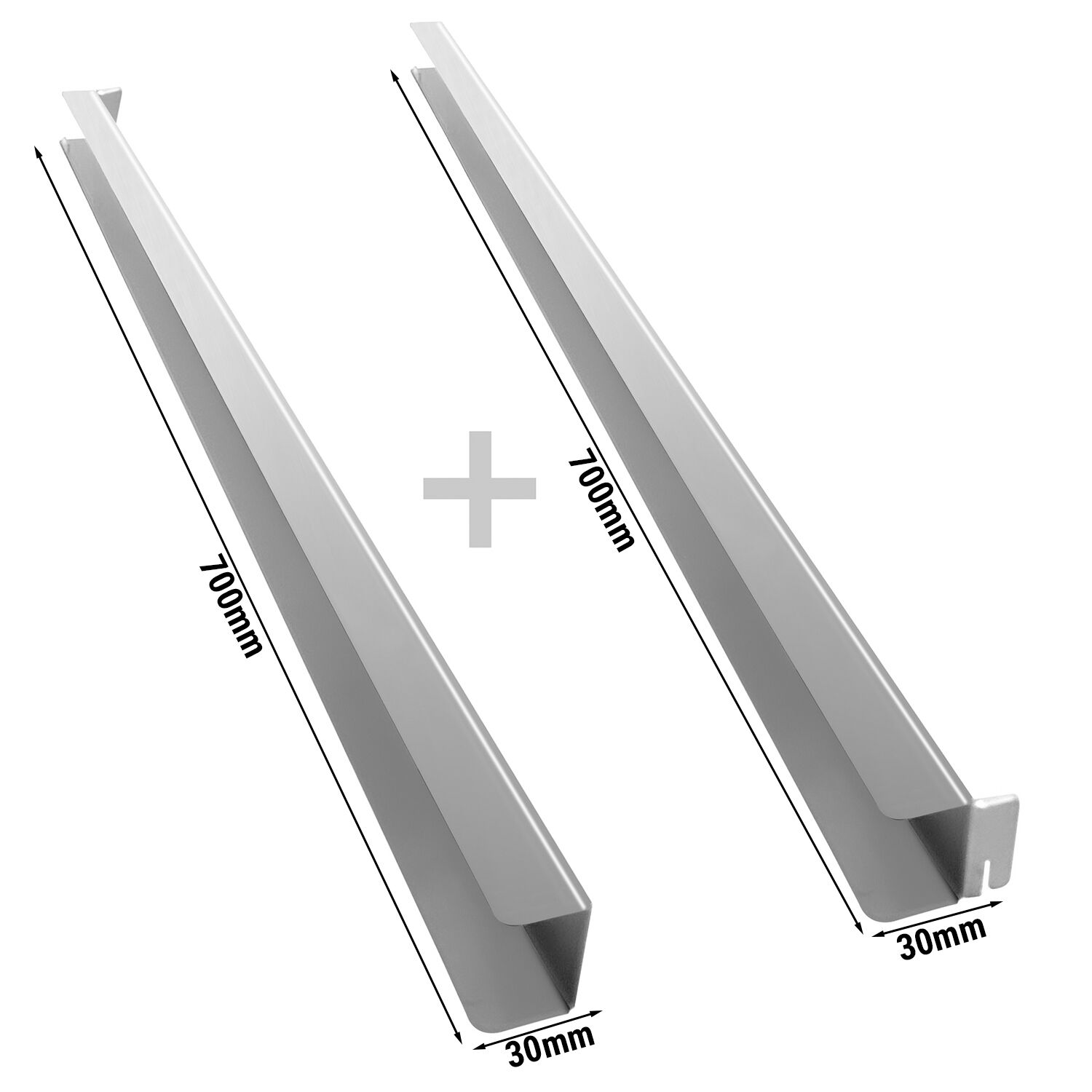 Paire de glissières en inox - Rails pour grille de support - 30x700x30mm - pour ETKSC792DN Série