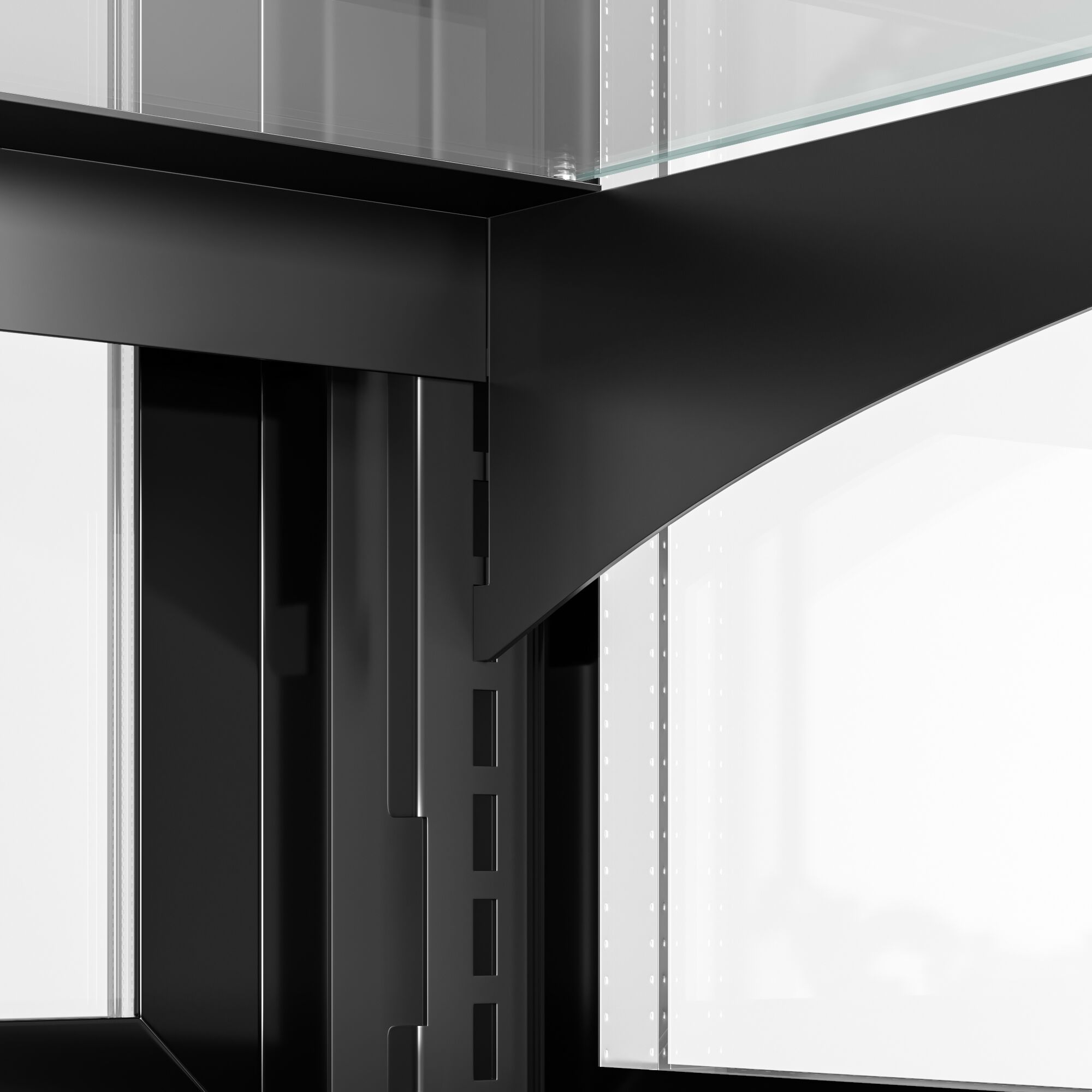 Comptoir vitrine réfrigérée HELSINKI - 1200x800mm - 199L - 4 étagères - +2/+8°C - Portes coulissantes vitrées
