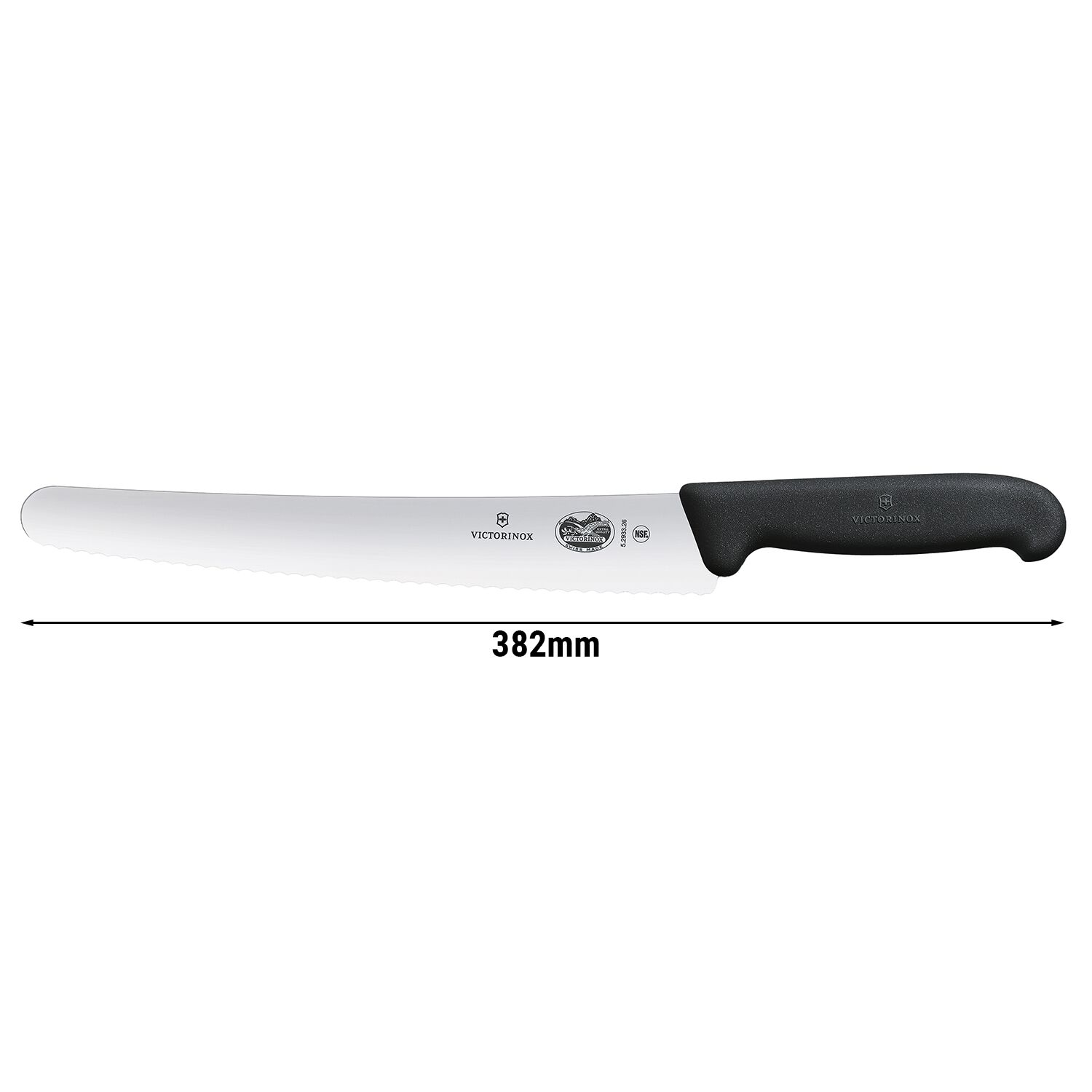VICTORINOX | FIBROX - Couteau à pain et à pâtisserie avec lame ondulée - Lame: 260 mm
