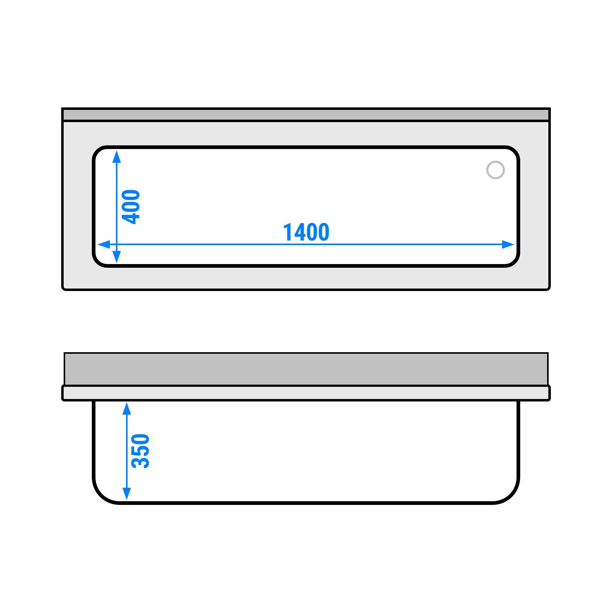 RVS spoeltafel PREMIUM - 1600x600mm - met onderblad - met 1 spoelbak