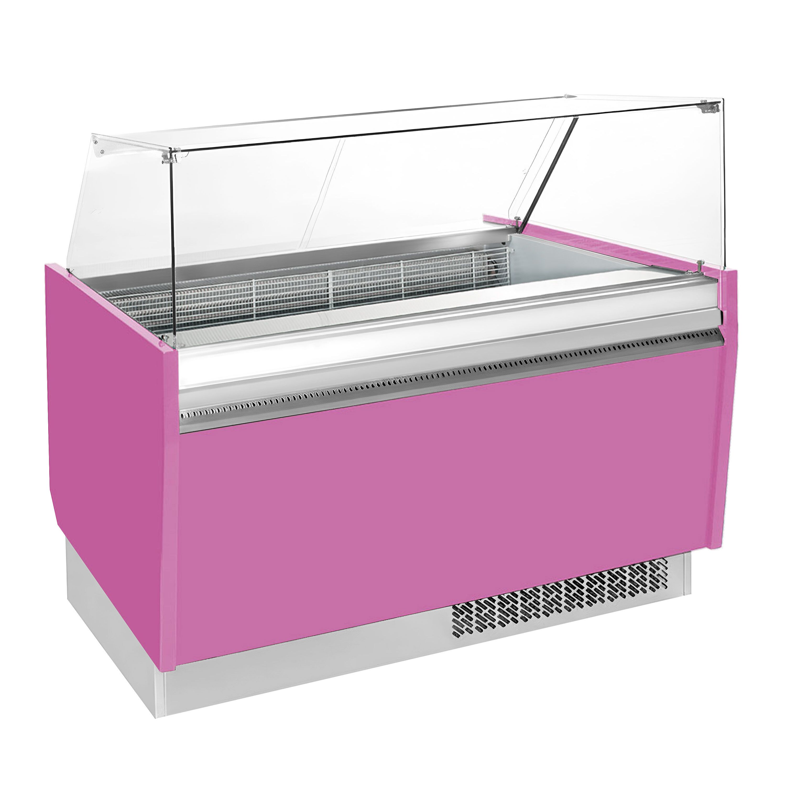 Vitrine à glace LIAM – 1560 mm – refroidissement statique – pour 13+13 bacs à glace de 5 litres – Rose