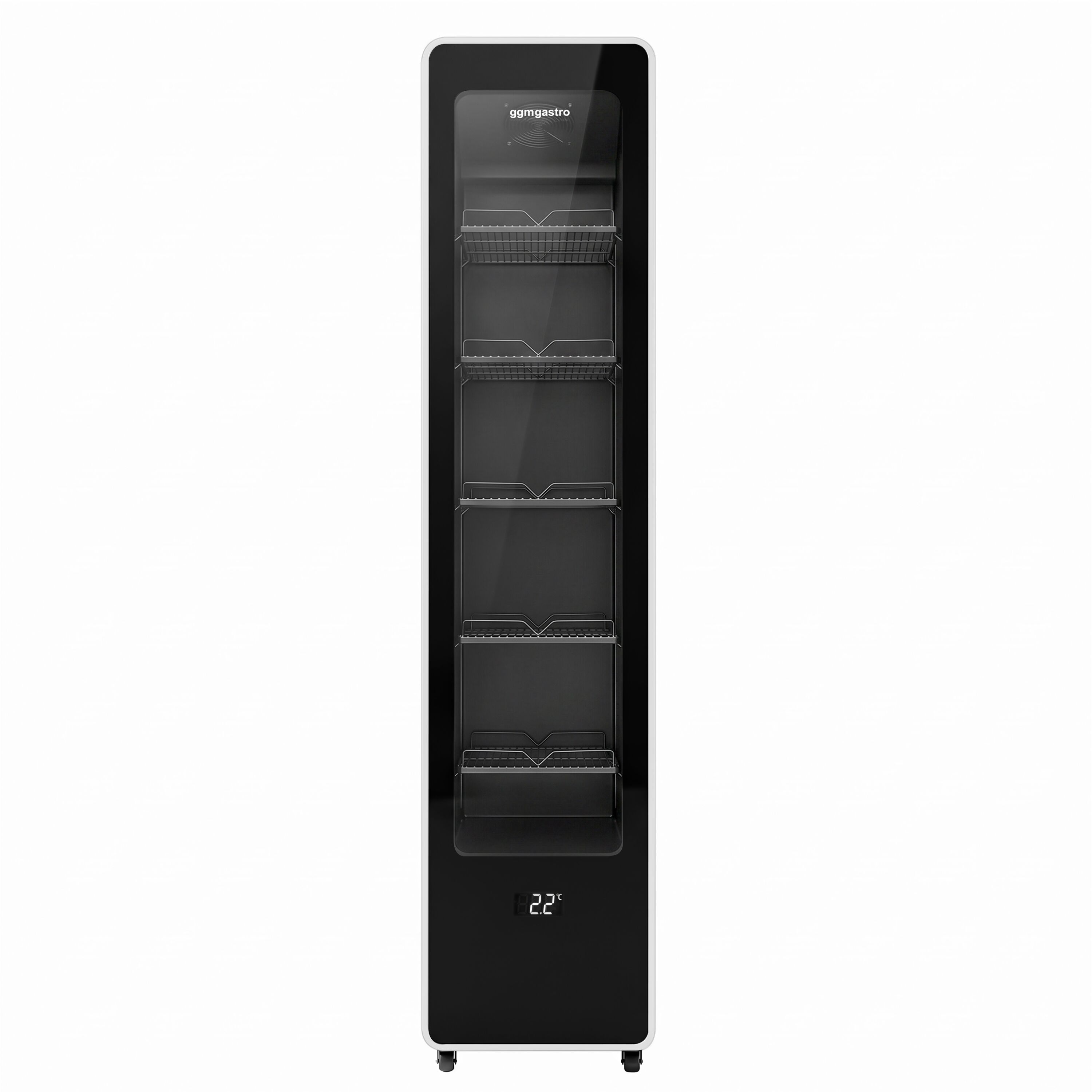 Beverage refrigerator – 145 litres – frameless design – slimline – with 1 glass door and coloured LED lighting