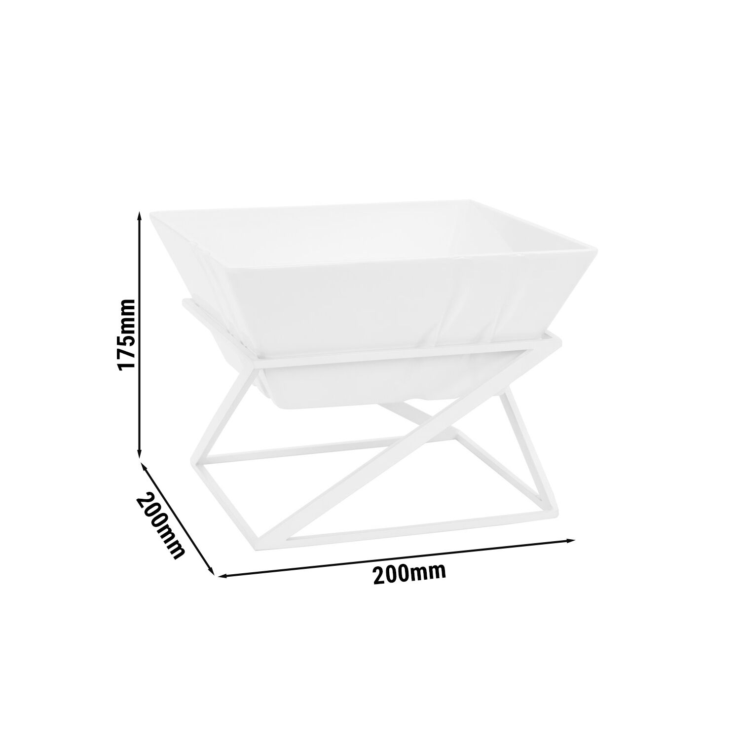 Présentoir buffet / étagère - blanc - incl. 1 bol en mélamine - rectangulaire