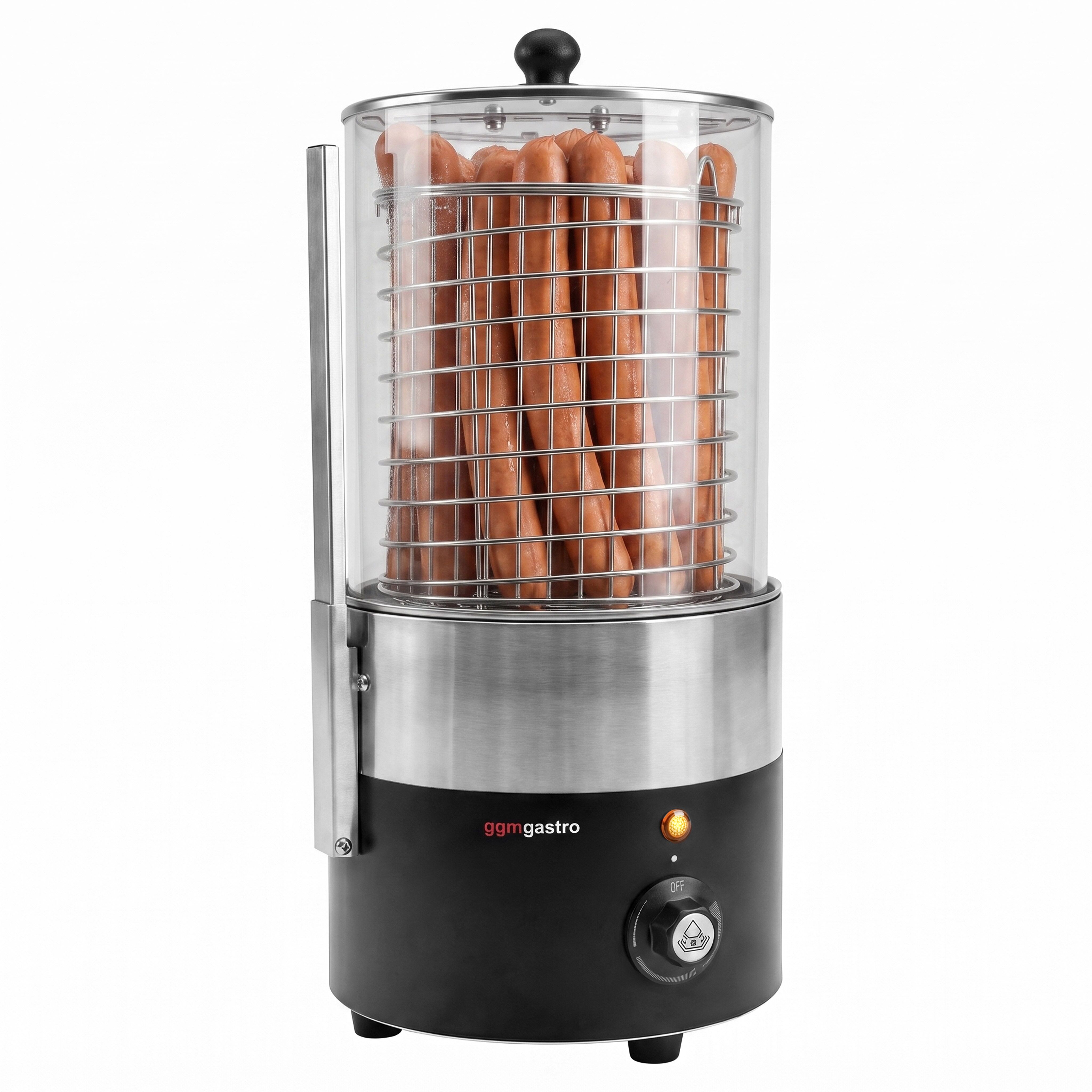 Commercial Hot Dog Steamer & Bun Warmer – 355 W – 3 Temperature Levels