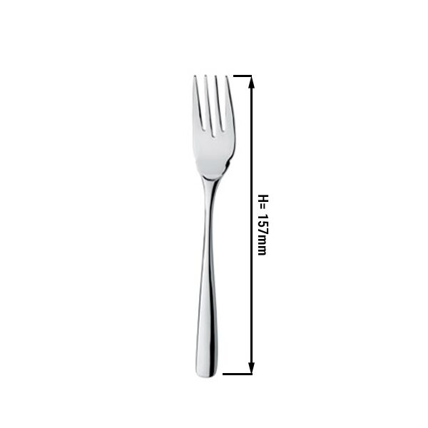 (12 pcs) Fourchette à dessert Aleria - Acier inoxydable 18/10 - 157mm - 12 pièces
