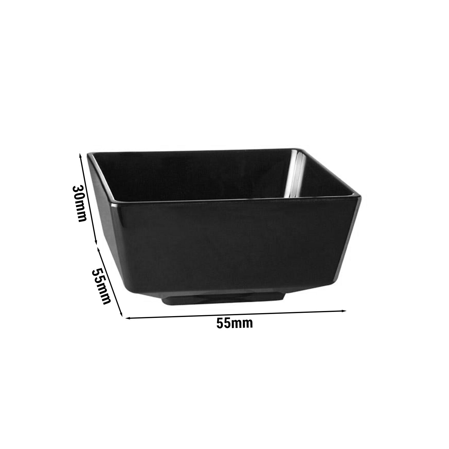 (36 pièces) Coupelles à sauce - FLOAT - Melamine - 30 ml - carré - Noir