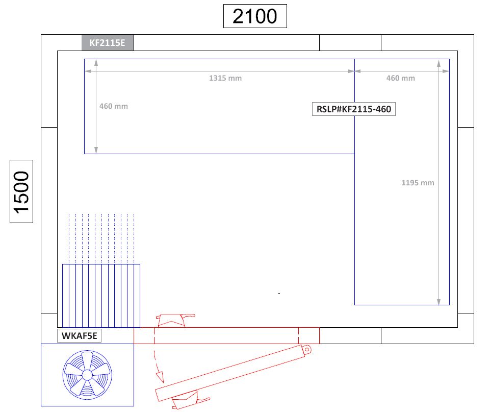 Kit rayonnage en aluminium - En angle (L) - Profondeur:460mm - Capacité de charge:600kg