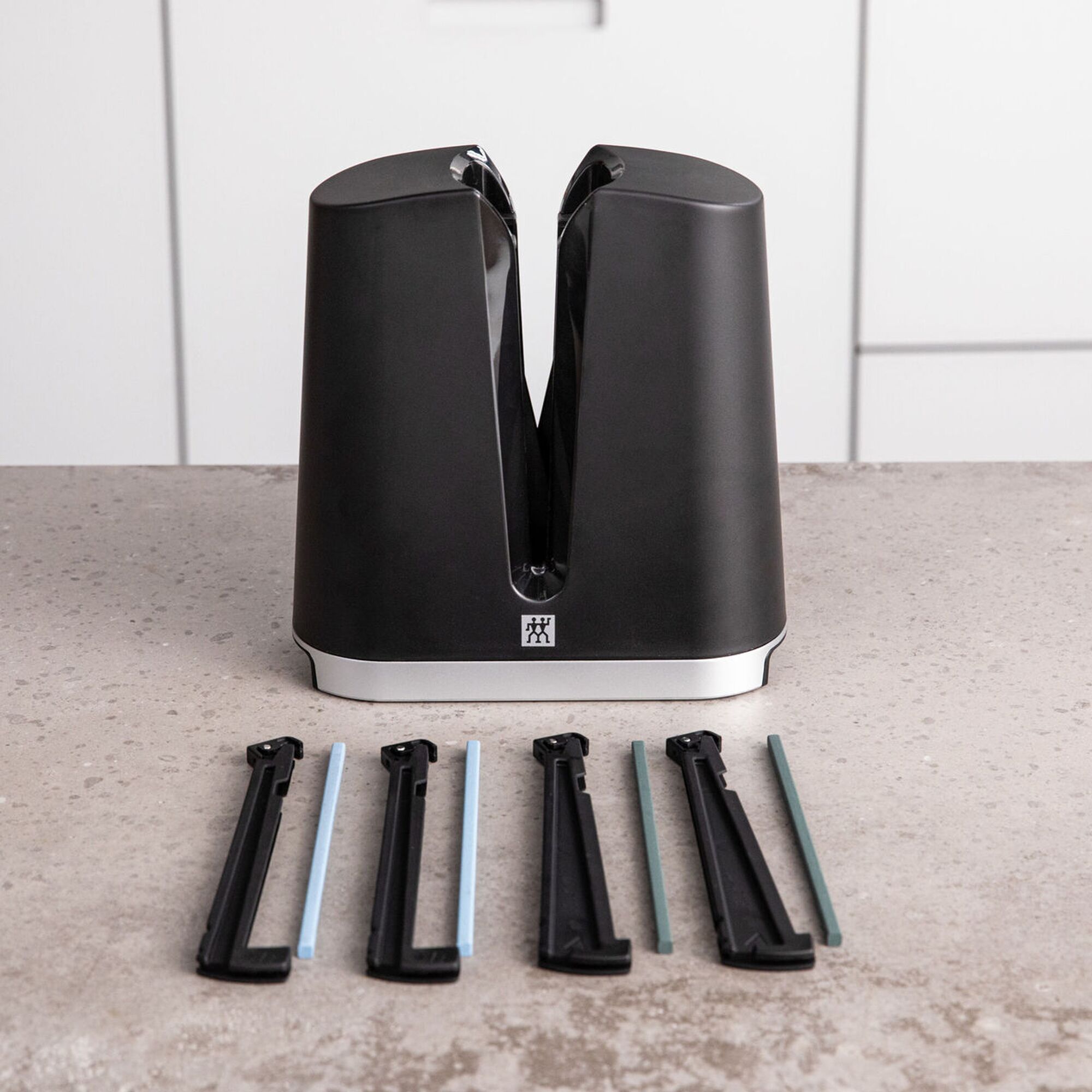 ZWILLING | V-Edge Knife Sharpener – Black - 80 mm - Ceramic V-rods - European & Japanese angles