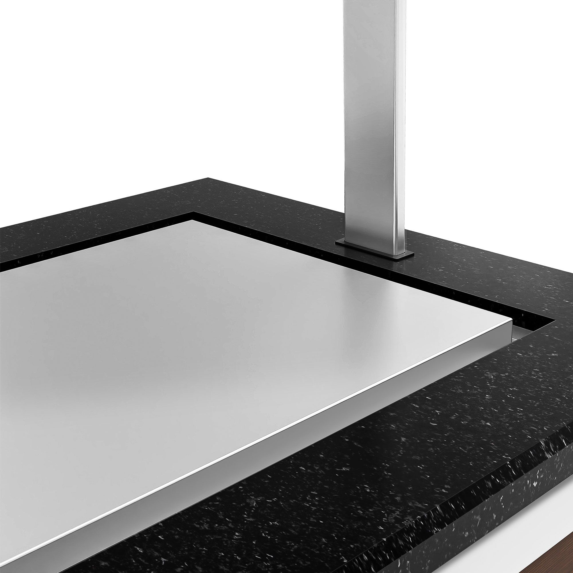 Refrigerated Buffet Display DUBLIN - 2000mm - with Refrigerated Frost Top + Flat Glass Sneeze Guard - on Castors