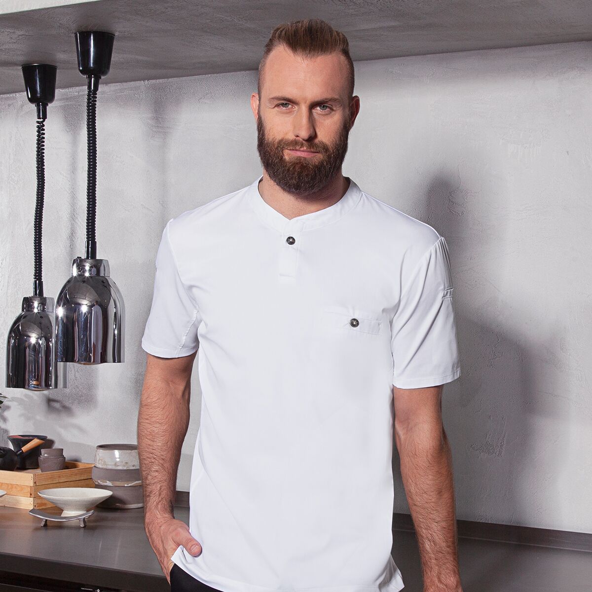 (6 pièces) KARLOWSKY | Chemise de travail manches courtes homme Performance - Blanc - Taille : 3XL