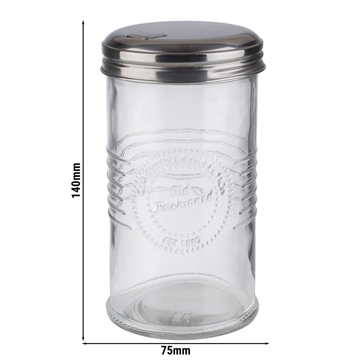 (6 pcs) Sucrier doseur - Rétro - Verre - 350ml - Hauteur:140mm