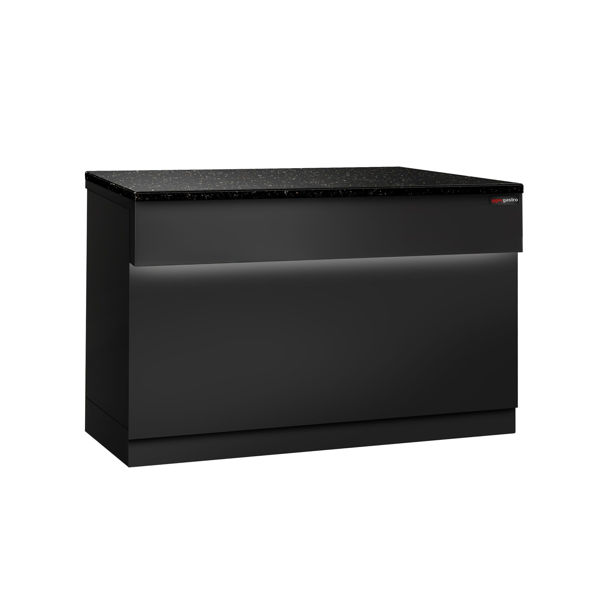 Table de caisse TORONTO – 1500 mm – façade Noire – plan de travail en granit Noir