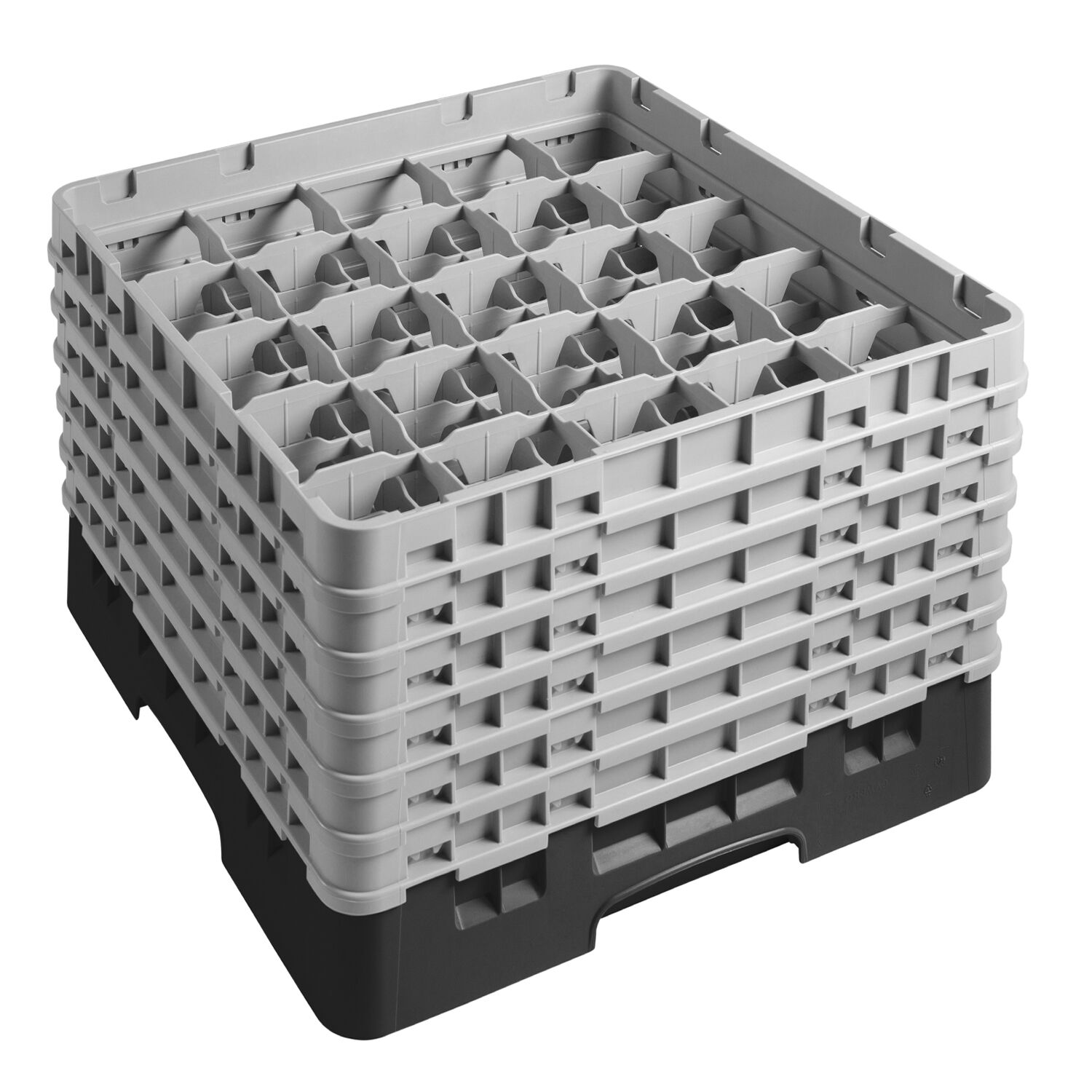 CAMBRO | CAMRACK® – Glasdiskkorg 1/1 – 25 fack – med 6 förlängare – 500x500 mm – Svart