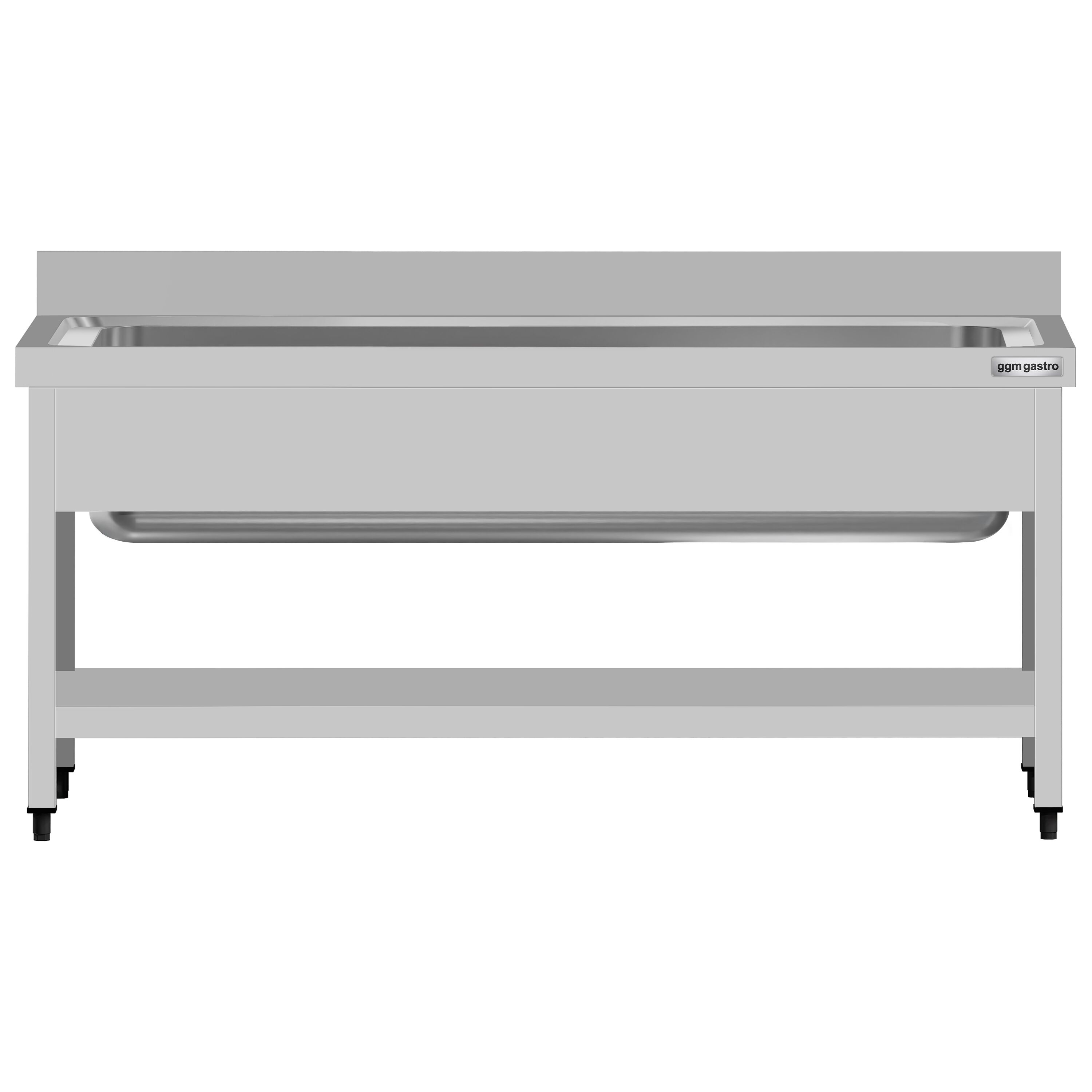 Plonge à marmites en inox ECO - 1600x600mm - avec étagère basse & 1 bac