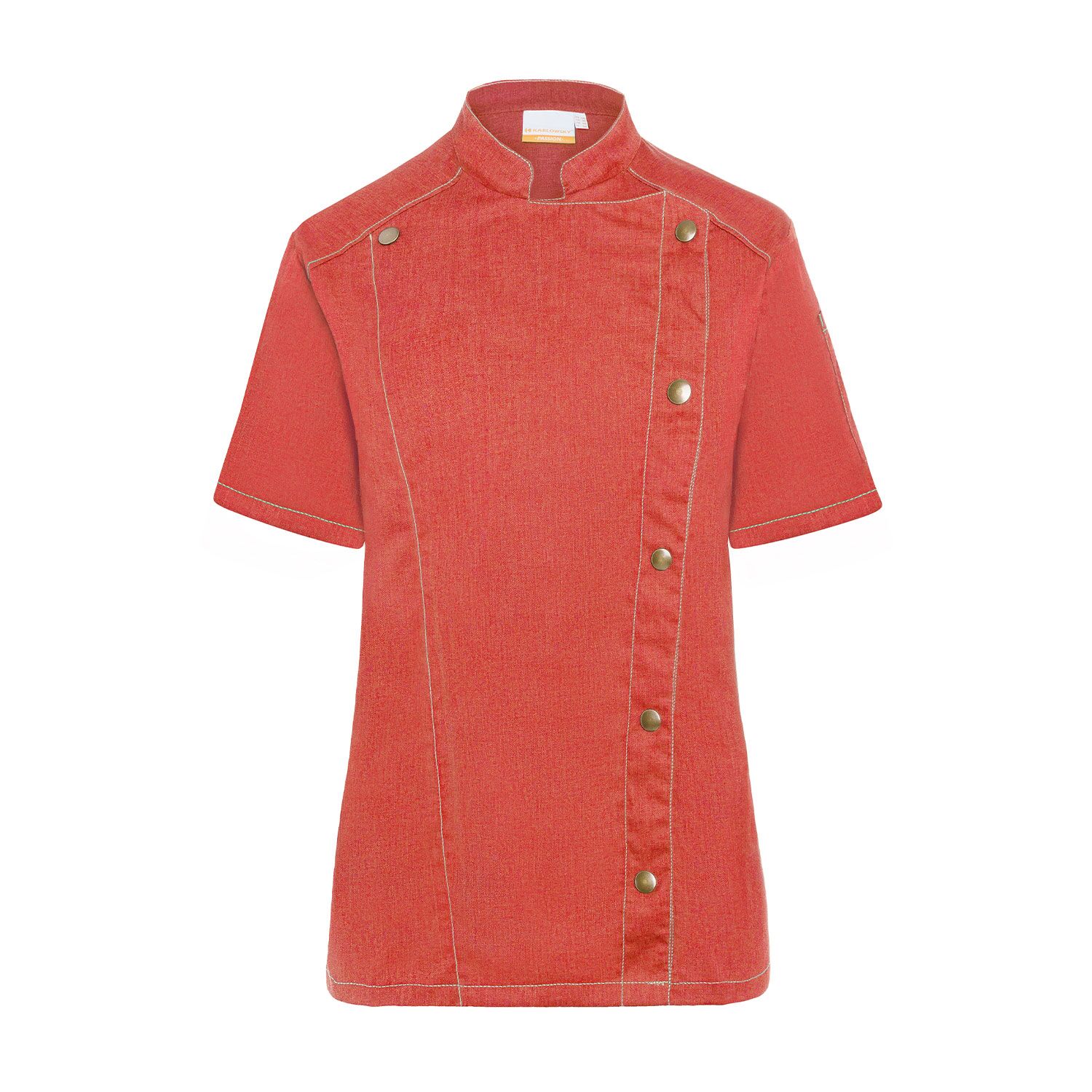KARLOWSKY | Veste de cuisine manches courtes femme style jeans - Rouge Vintage - Taille : 54