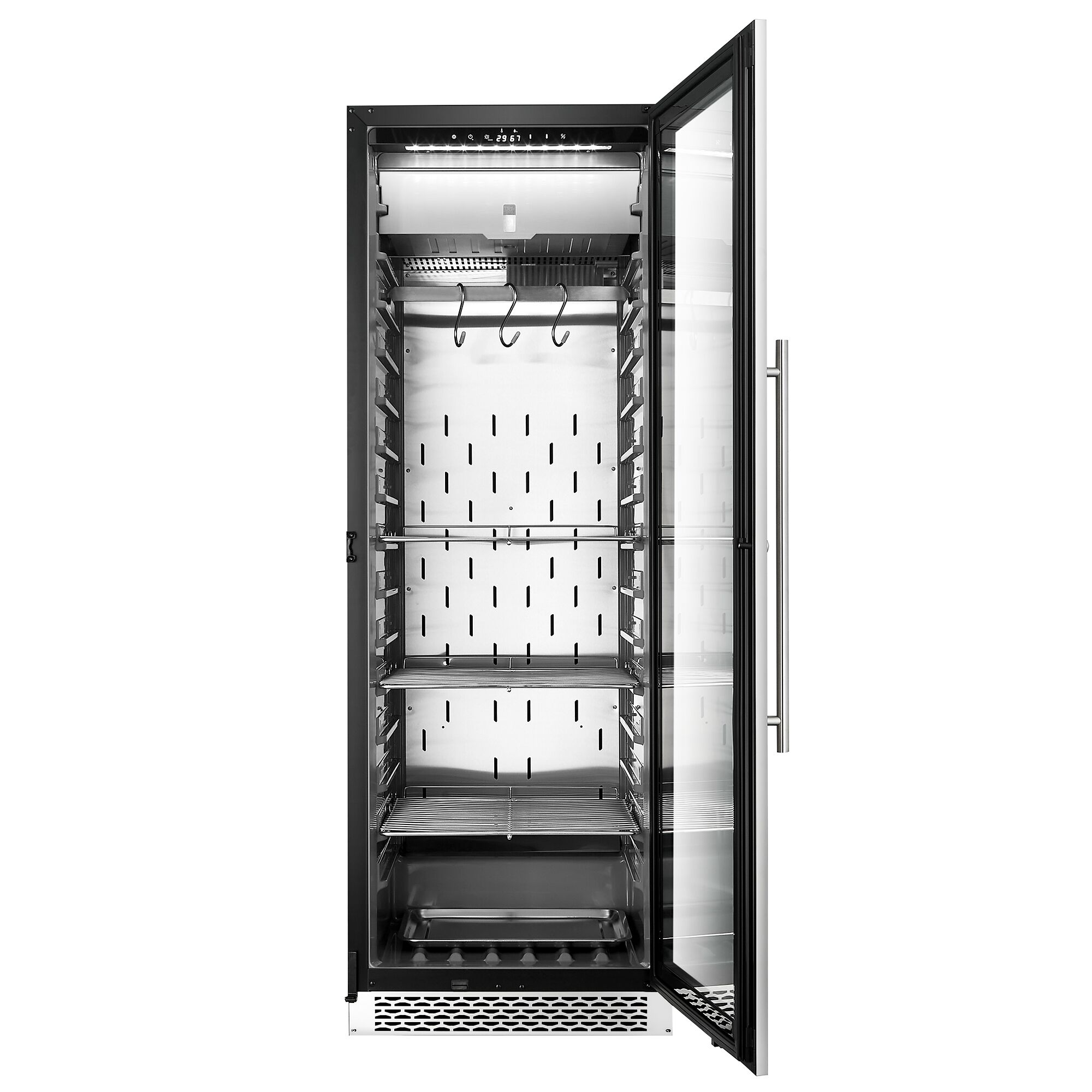 Armoire de maturation à sec pour viande - 595mm - 352 litres - 1 porte vitrée sans cadre - inox