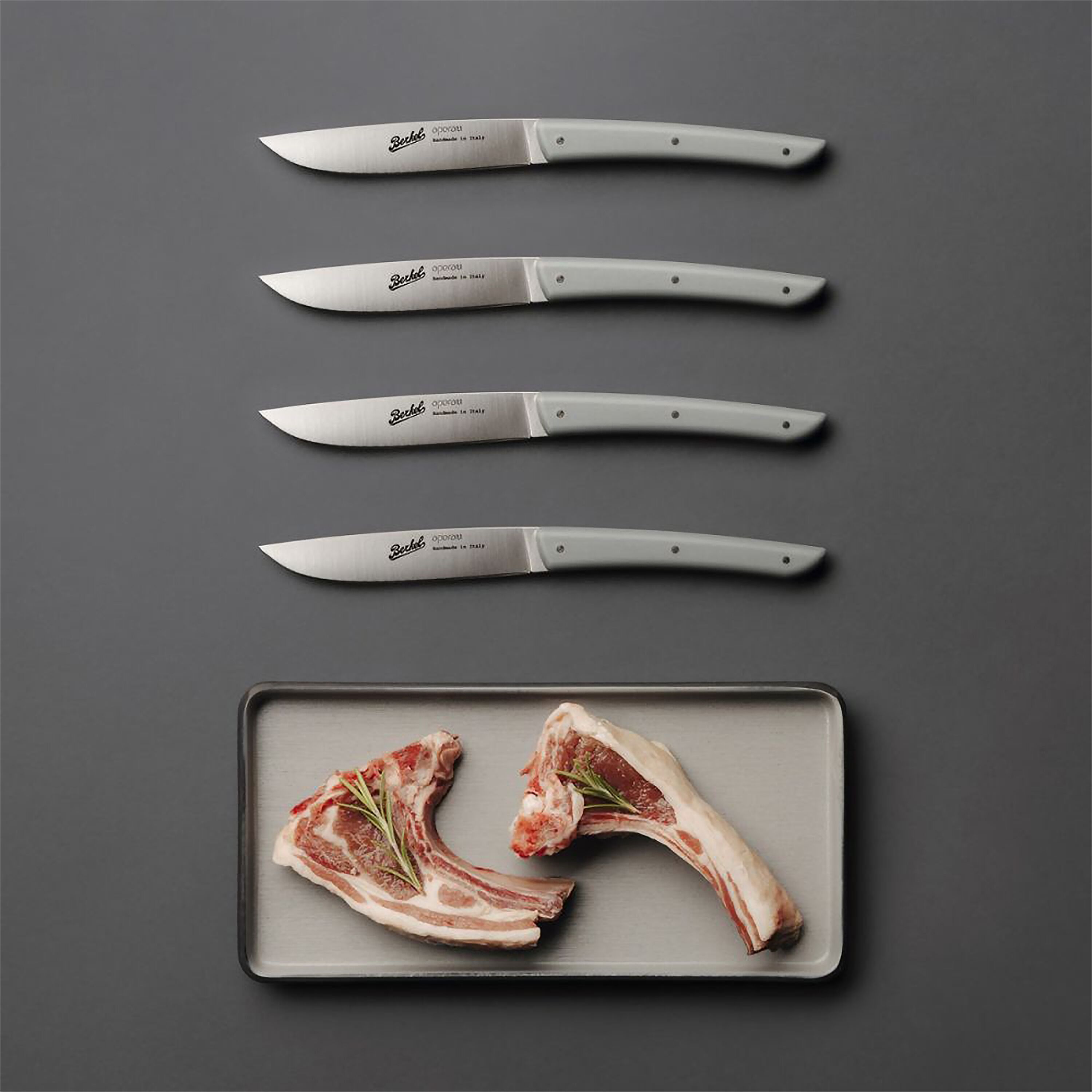 (4 pièces) BERKEL | Couteaux à steak - Gris - Lame : 110 mm        