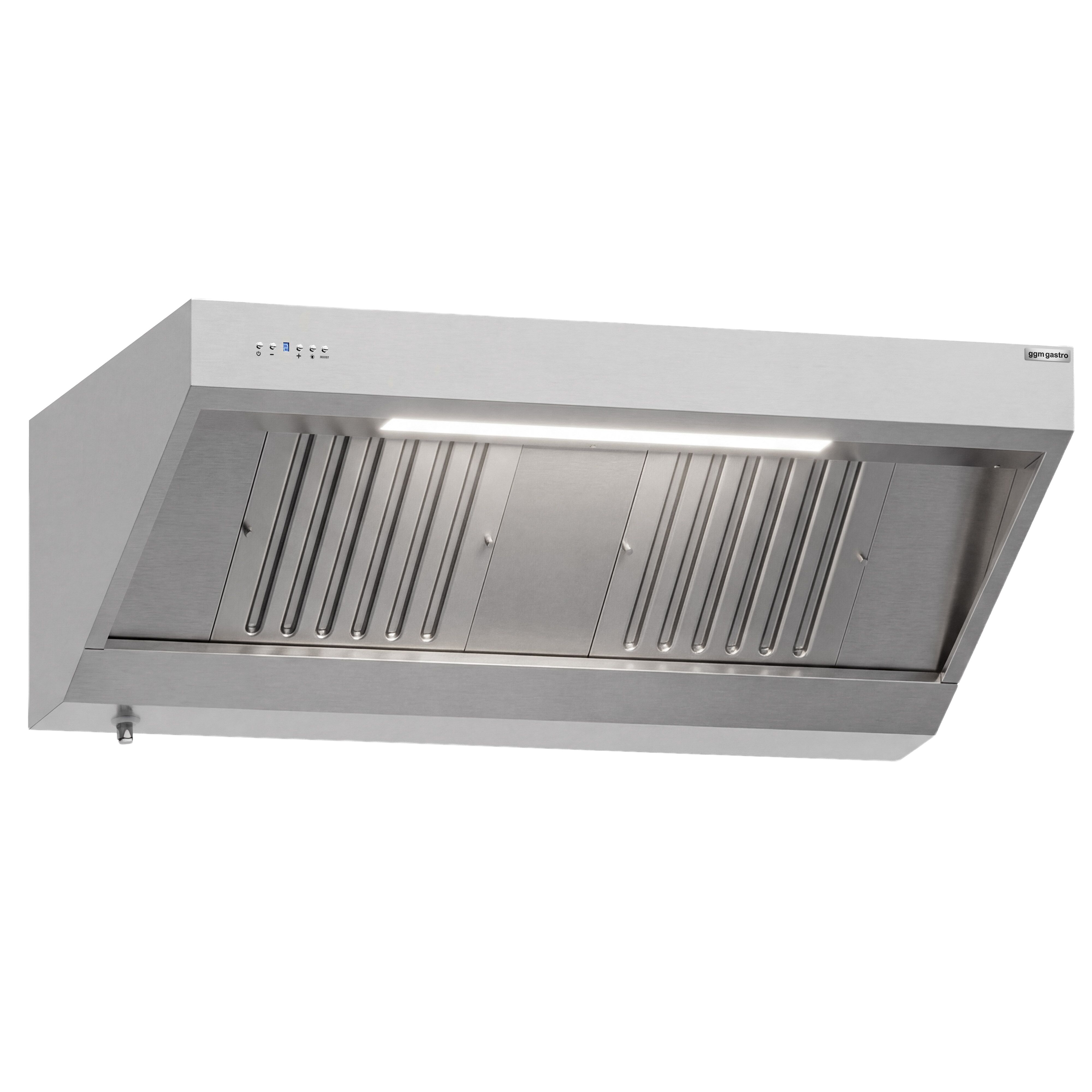 Hotte murale avec moteur - 1400mm - avec régulateur, filtre & lampe