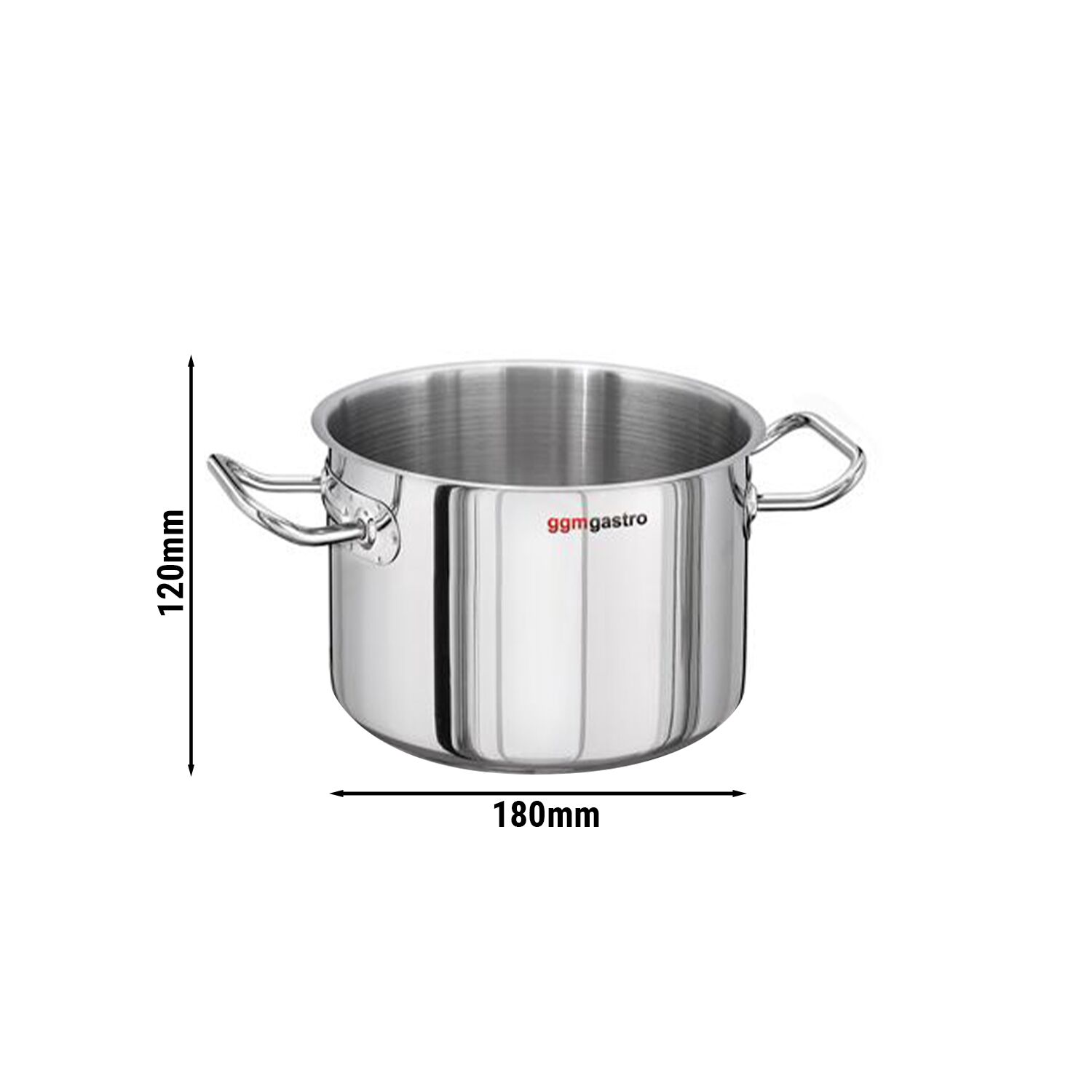 Marmite en Acier Inoxydable - 3 L - Ø 180 mm - Hauteur : 120 mm - Tous Feux Dont Induction