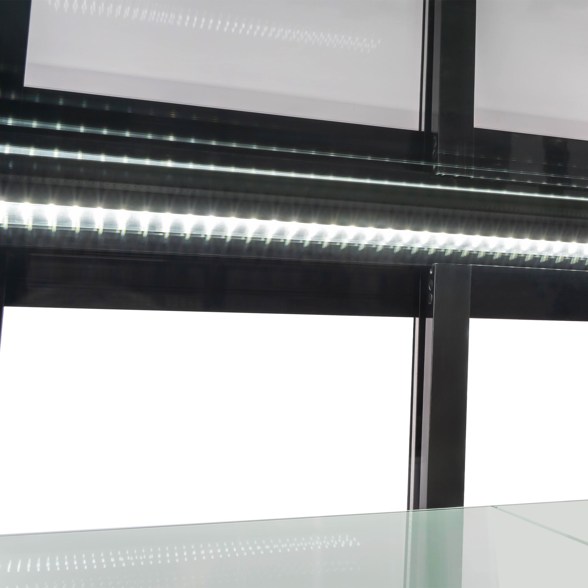 Vitrine à pâtisserie réfrigérée - 686L - 1200mm - Double vitrage - avec 3 étagères - portes coulissantes vitrées arrière - Noir