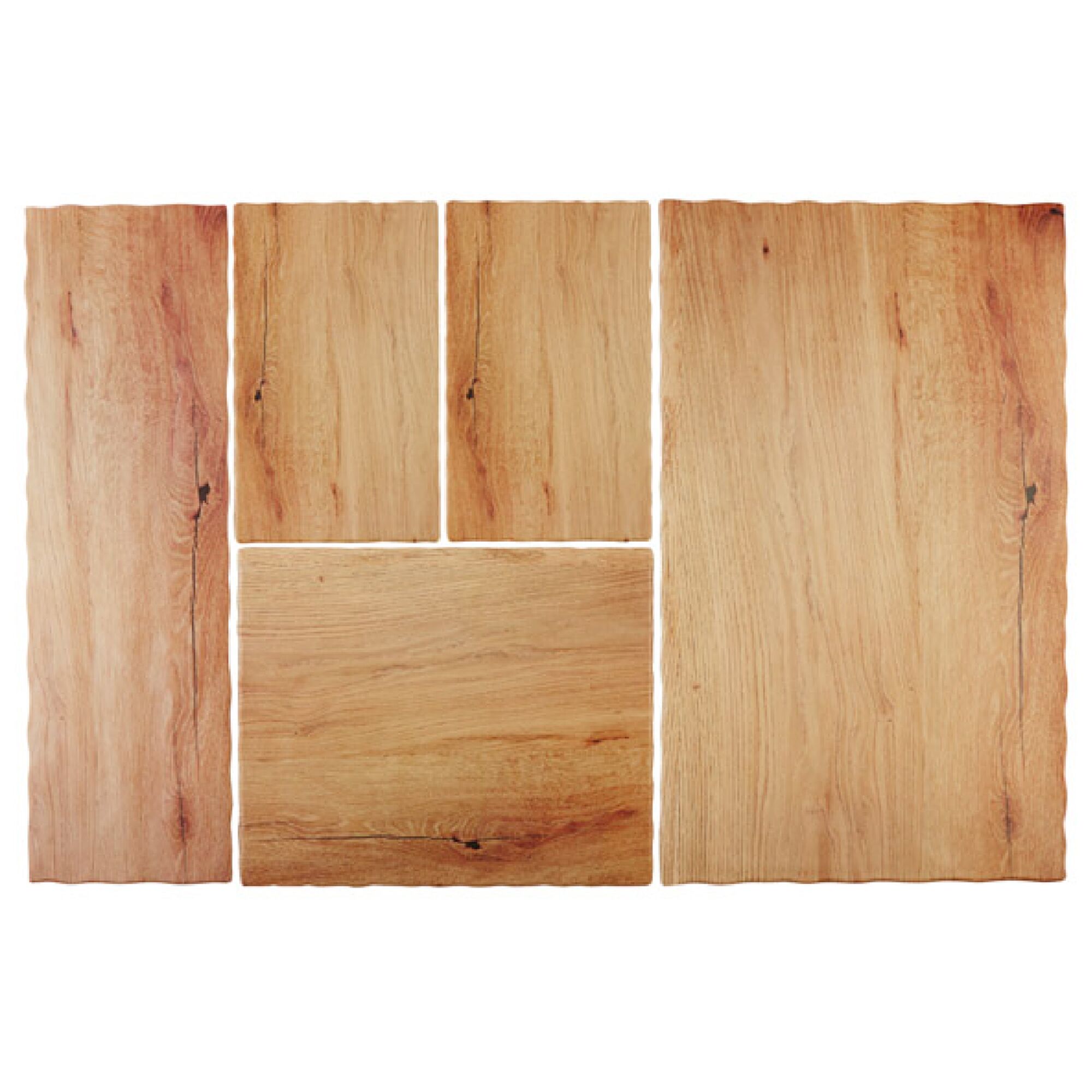(6 pièces) Plateau GN 1/2 – OAK LIGHT – Mélamine – Hauteur : 15 mm – Marron