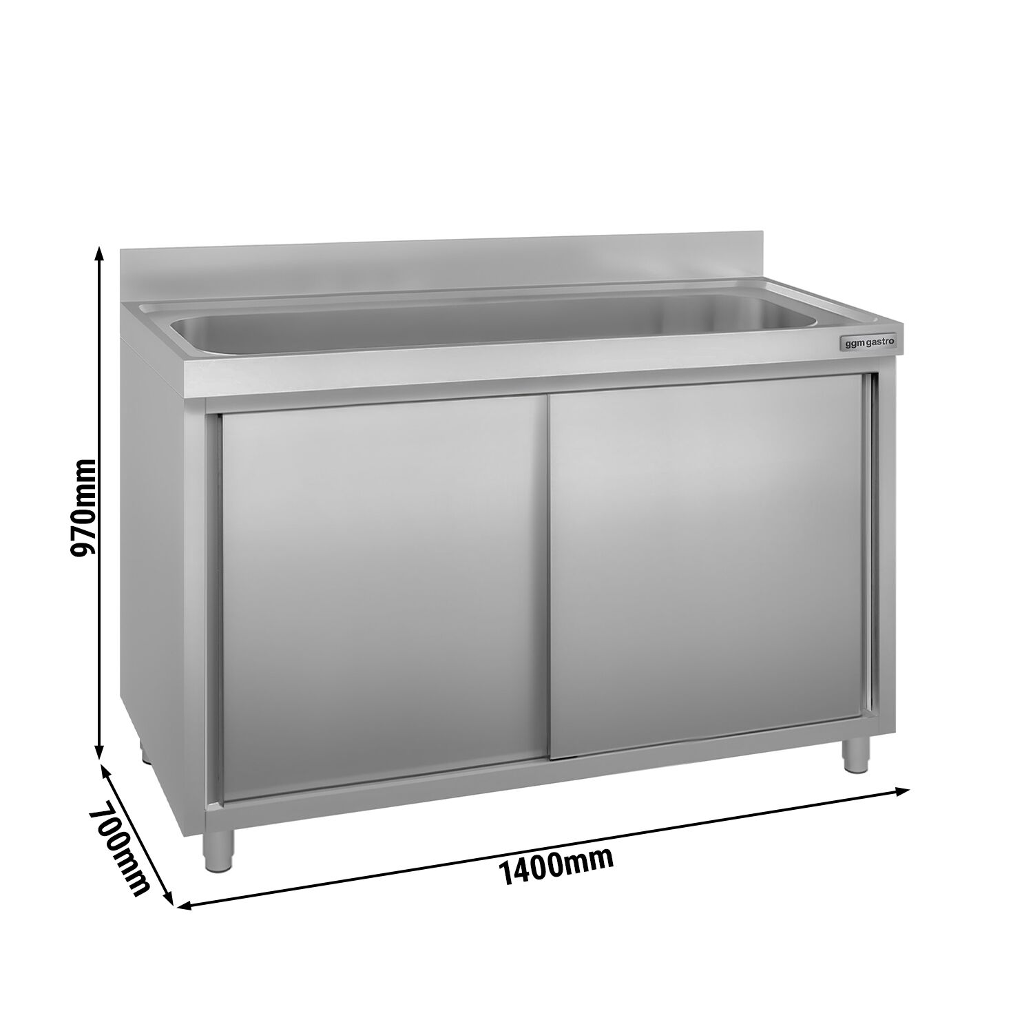 Topfspülschrank ECO - 1400x700mm - mit 1 Becken