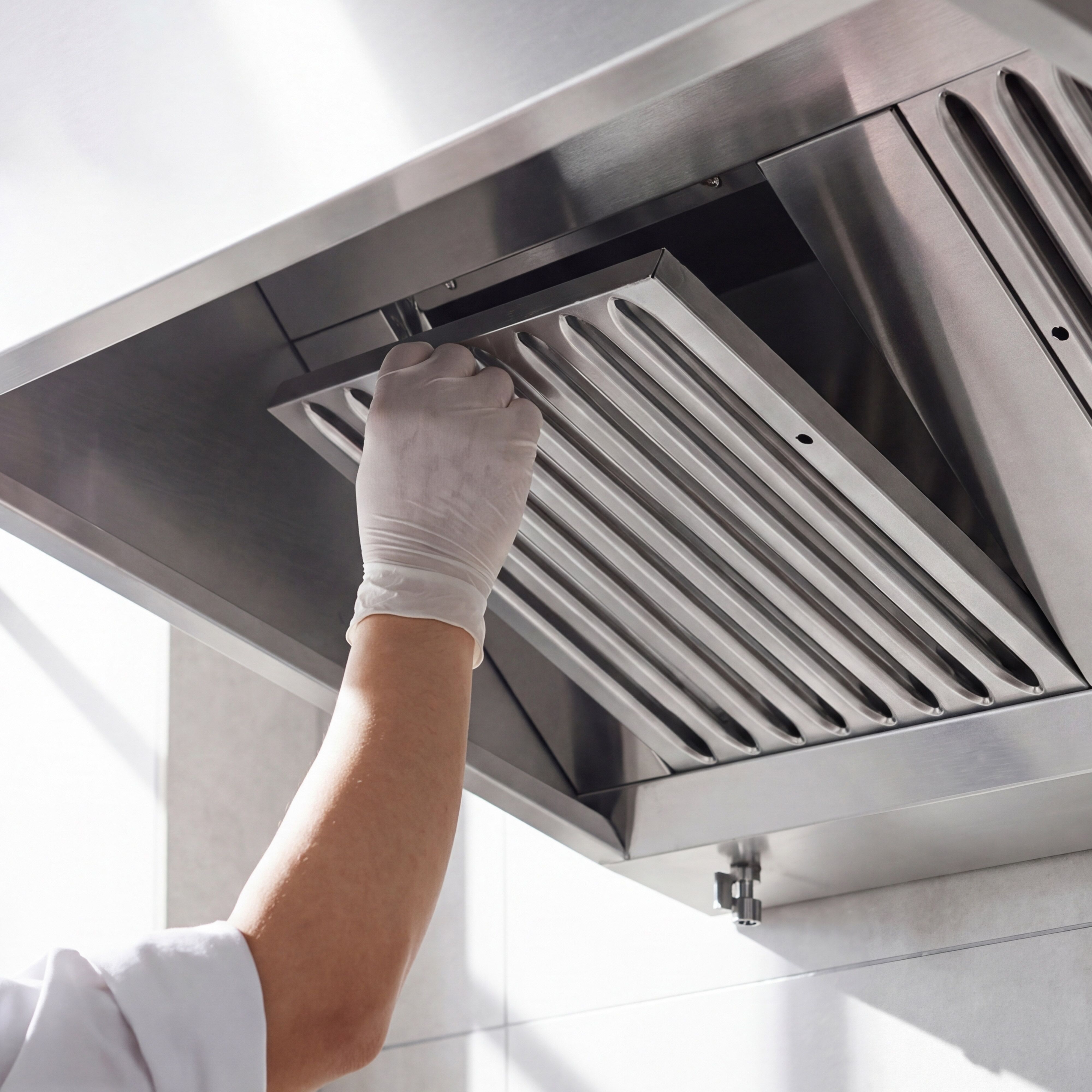Commercial Wall-Mounted Extractor Hood – 1800mm – with Baffle Filters & Lighting