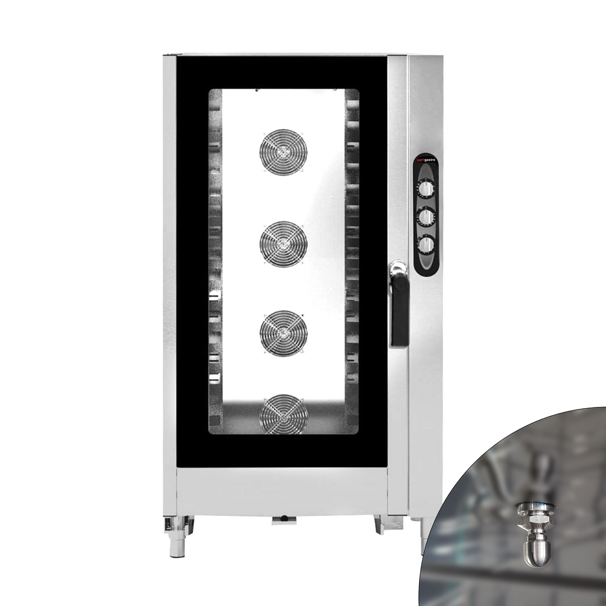 Electric Commercial Combi Oven - Manual Controls - 20x GN 1/1 - incl. Trolley