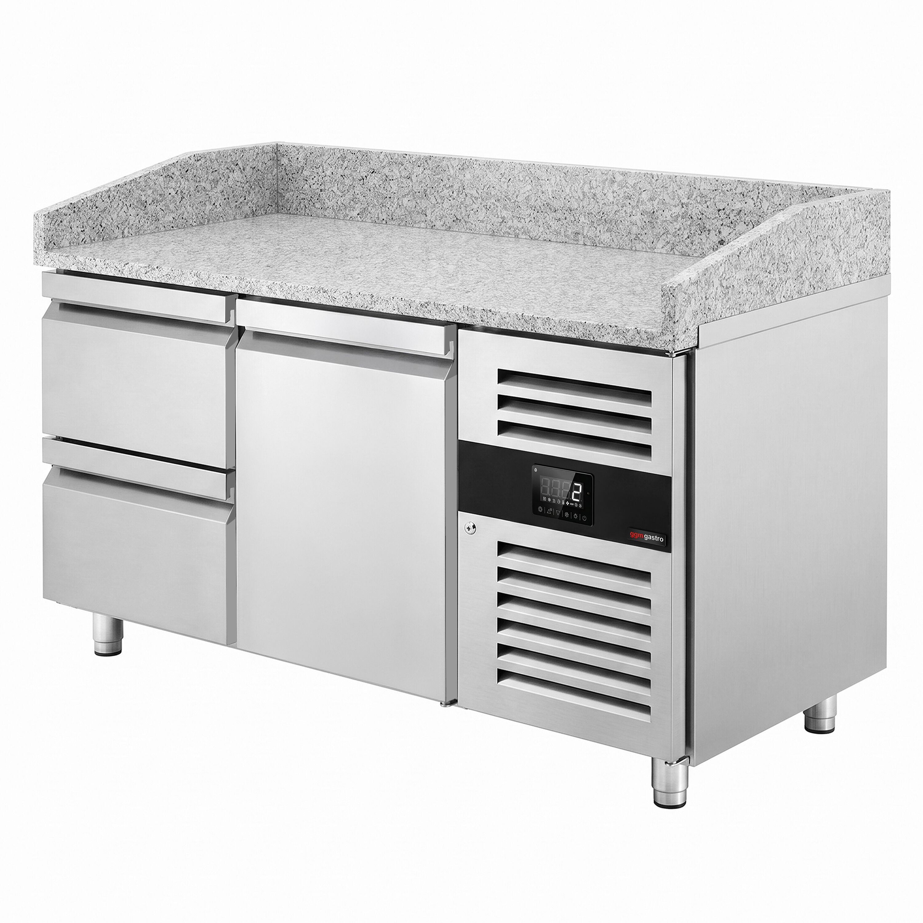 ECO pizza-hűtőpult – 1500x800 mm – 1 ajtóval és 2 fiókkal