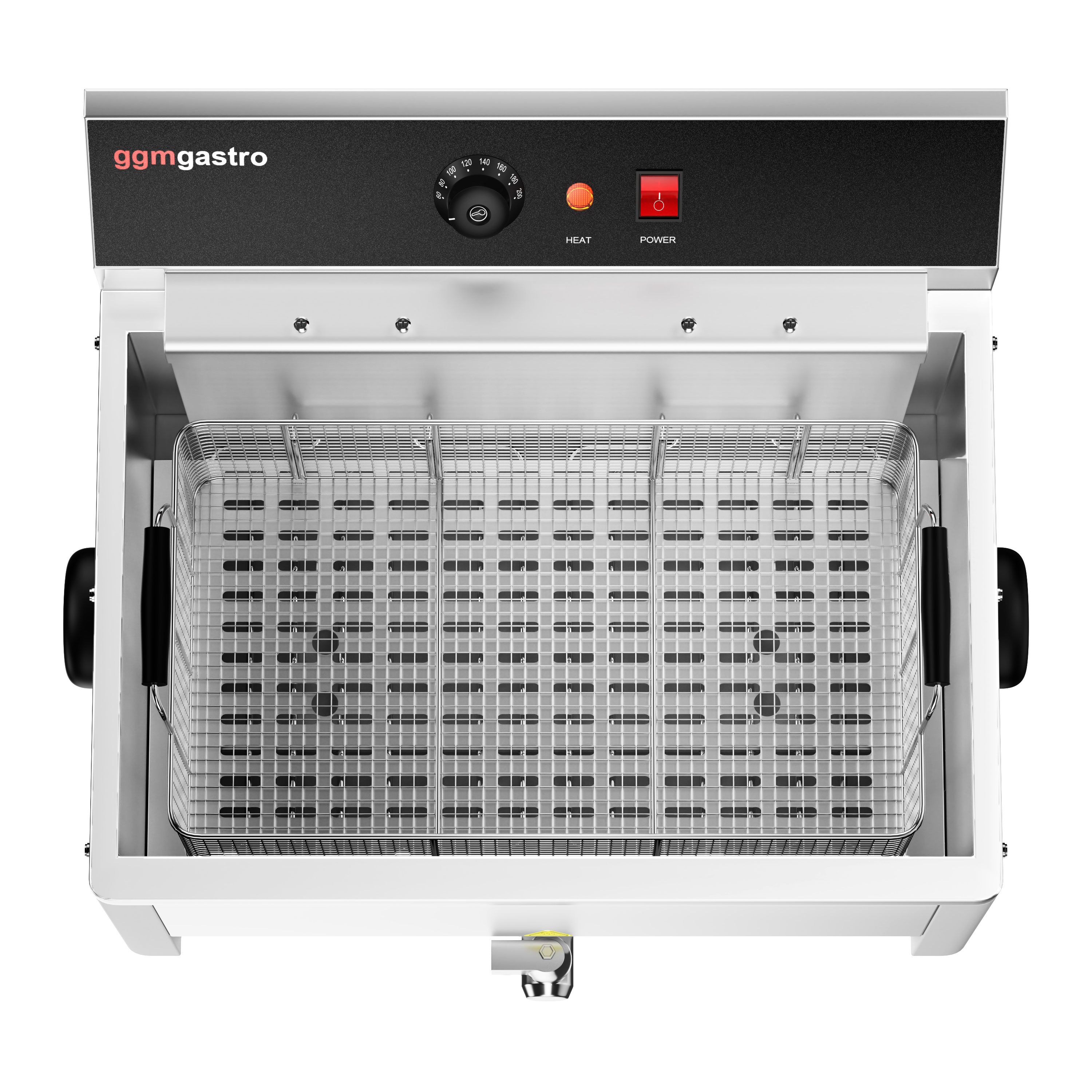 Friteuse électrique professionnelle - 20,4L - 5kW - avec robinet de vidange