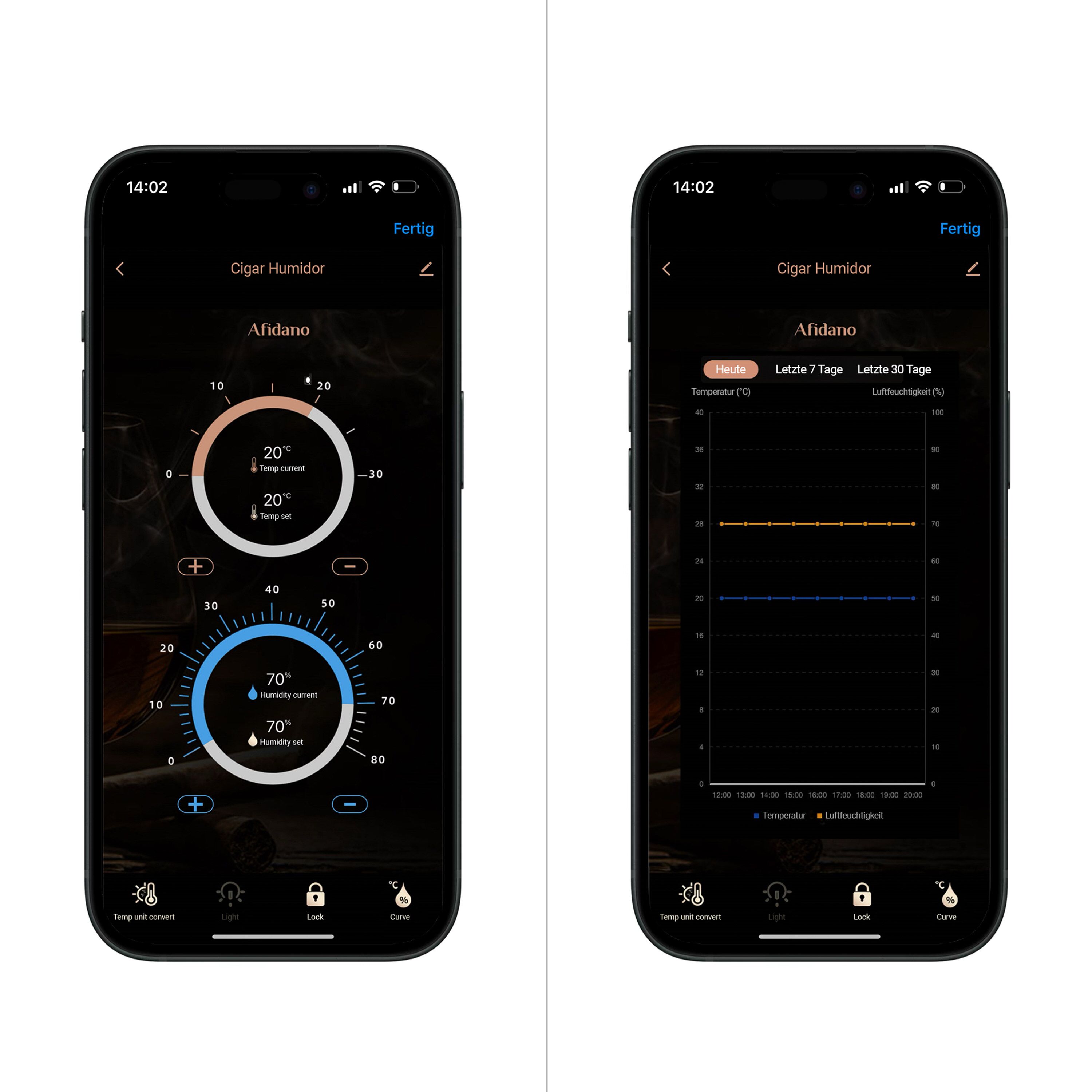 Humidorskåp - 113 l - WiFi och appstyrning - fingeravtryckslås - för 850 cigarrer - 4 lådor