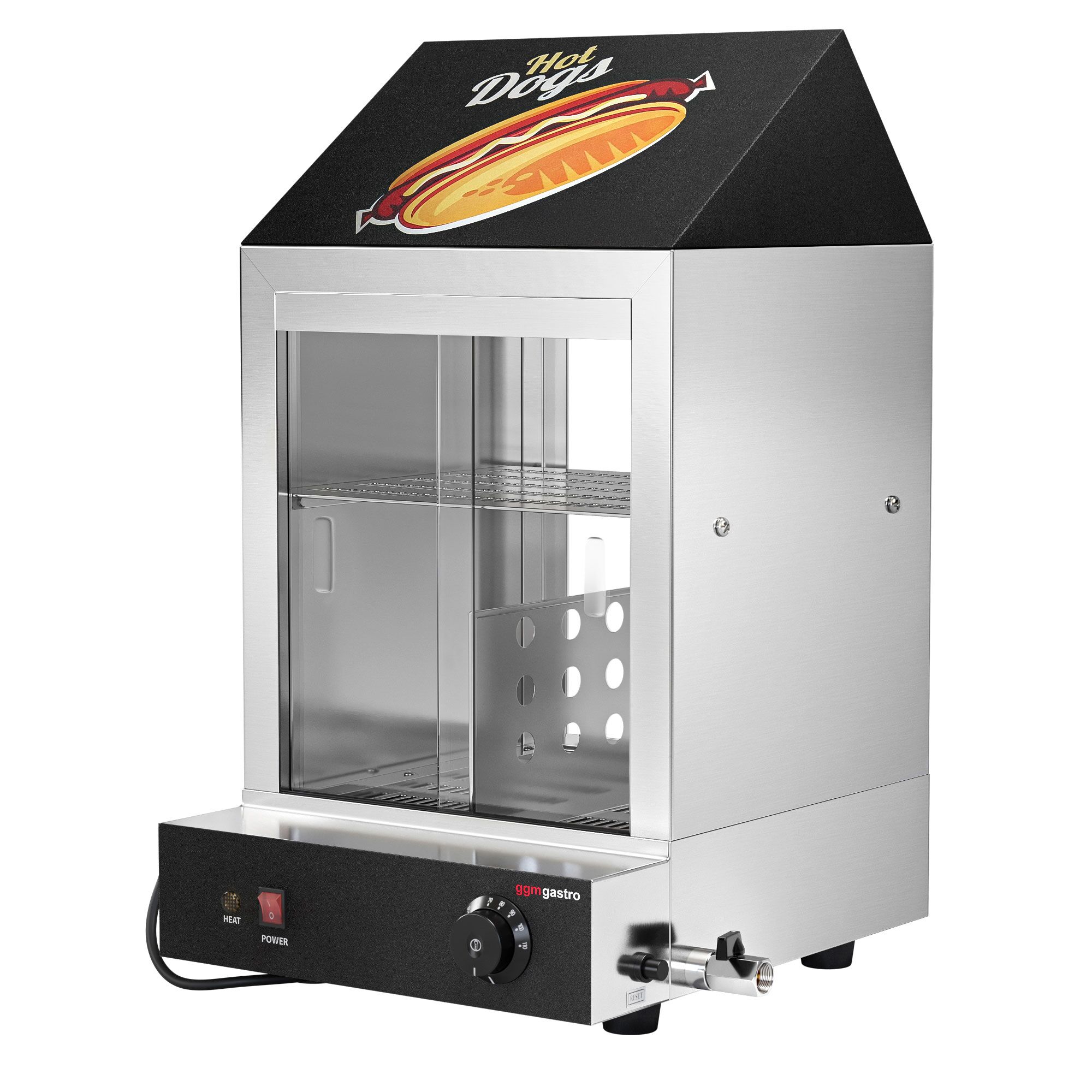 Parownik / witryna grzewcza do hot dogów 1,2 kW – 2 poziomy