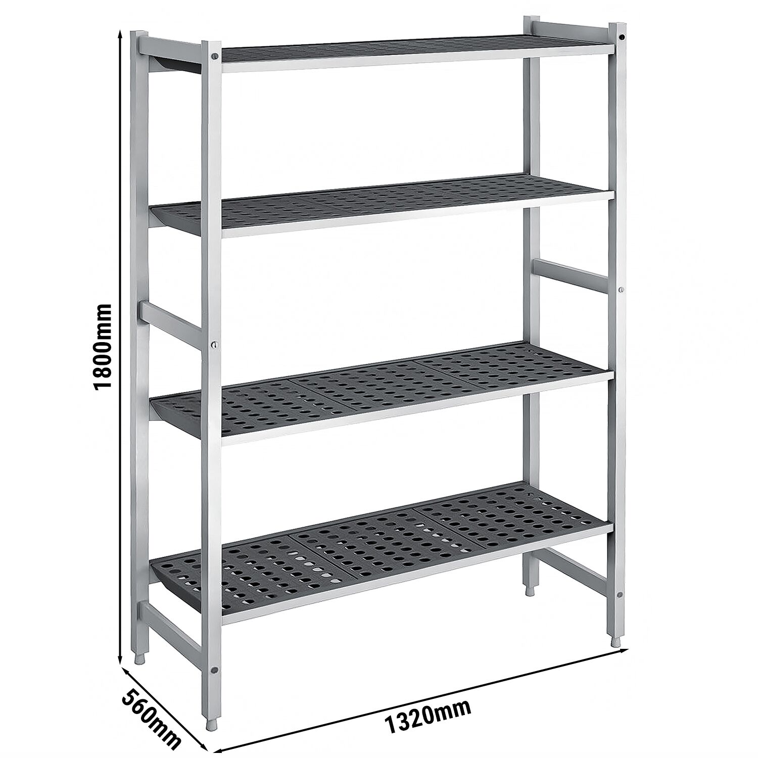 Aluminium Grundregal - 1320x1800mm - Tragkraft: 900 kg