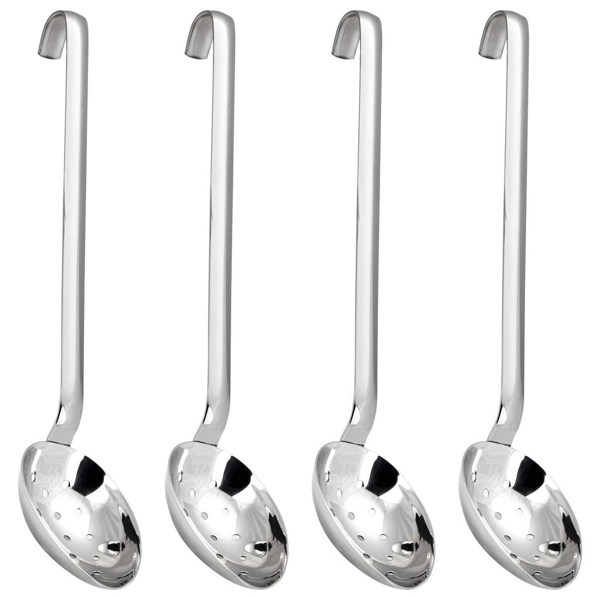 (4 Stück) Servierlöffel - Ø 70mm - Länge: 270mm - tief & perforiert